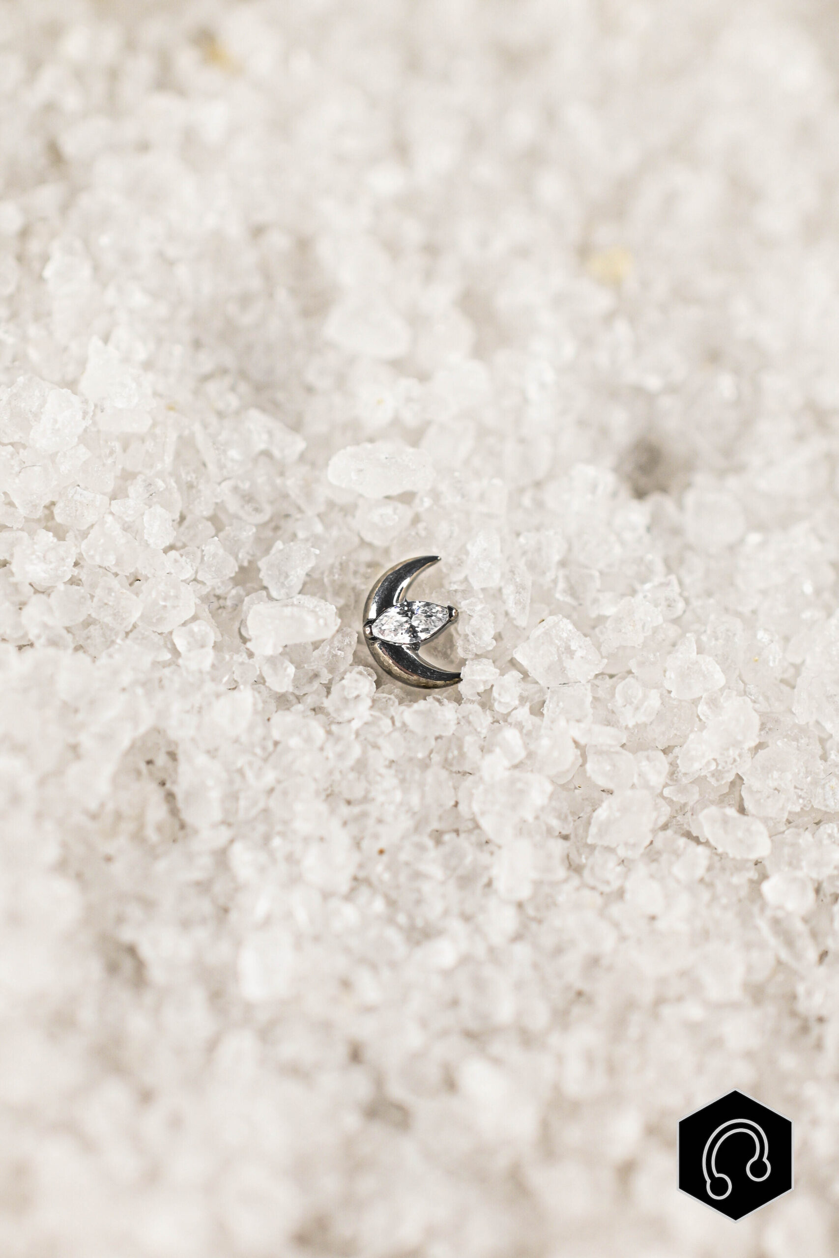 Labret Titane Argenté Lunar Gem