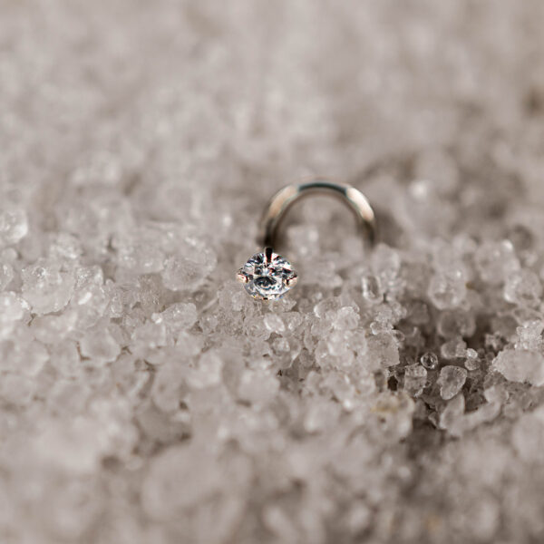 Stud Titane Argenté Éclat de Cristal