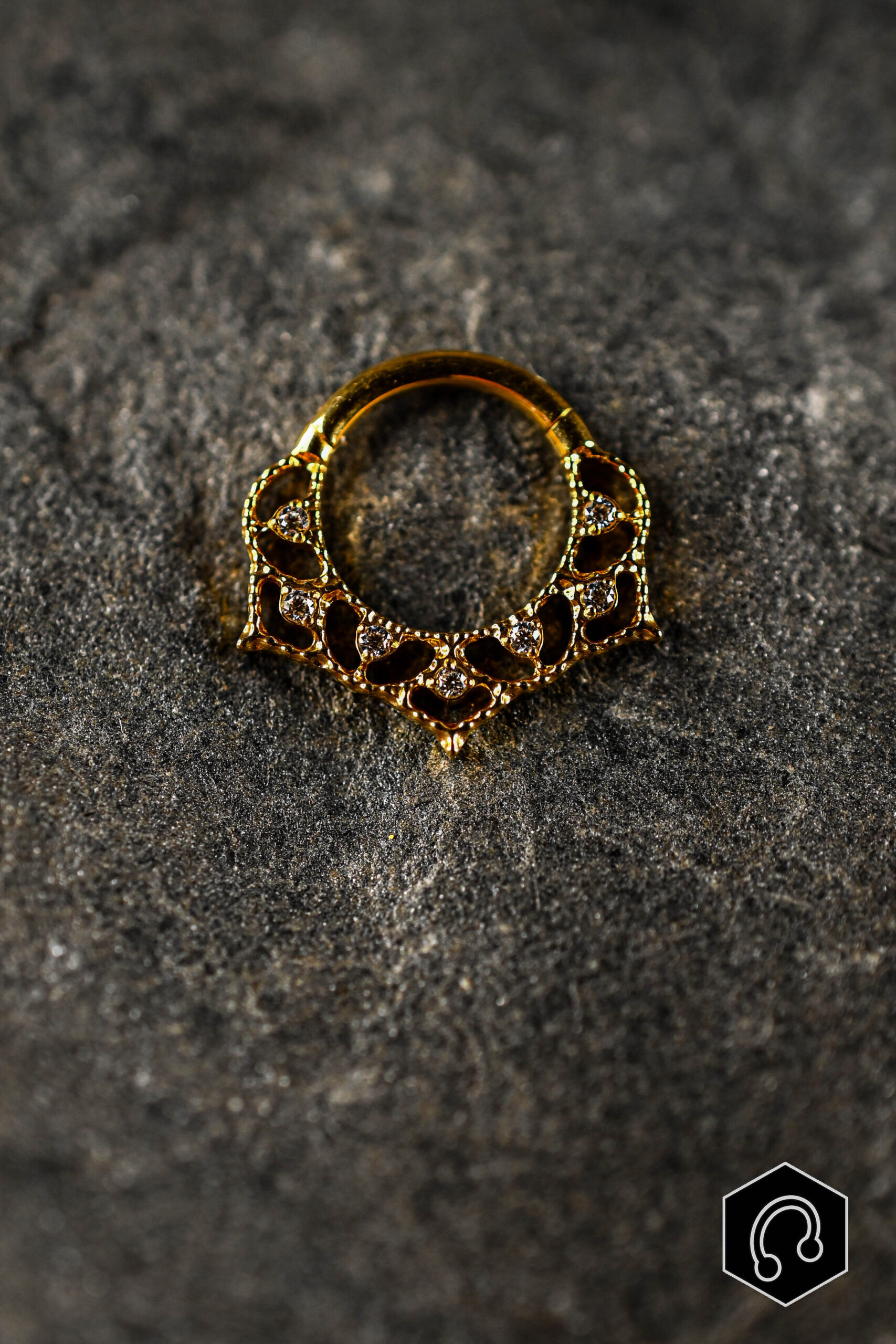 Anneau clicker titane doré Mirage