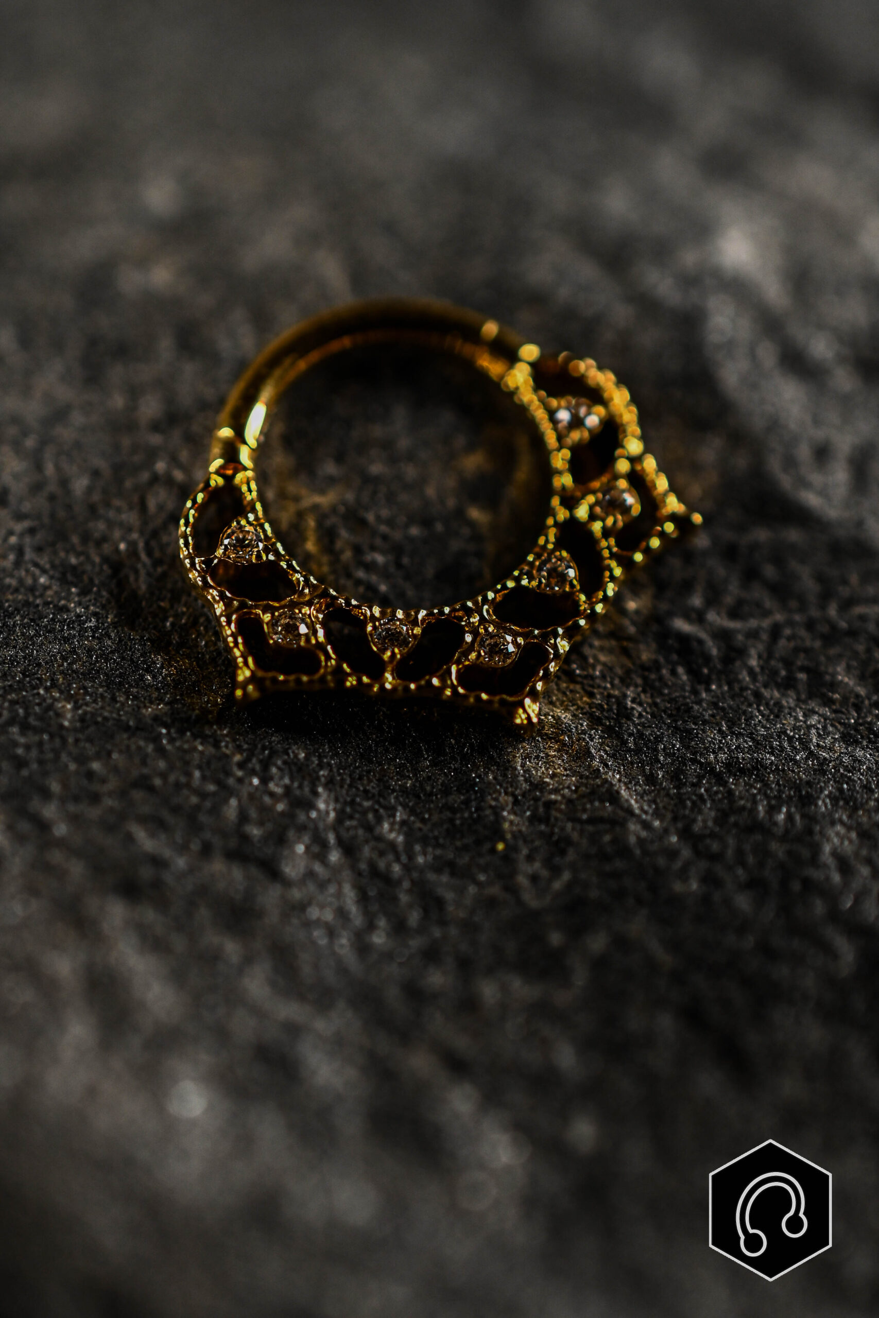 Anneau clicker titane doré Mirage