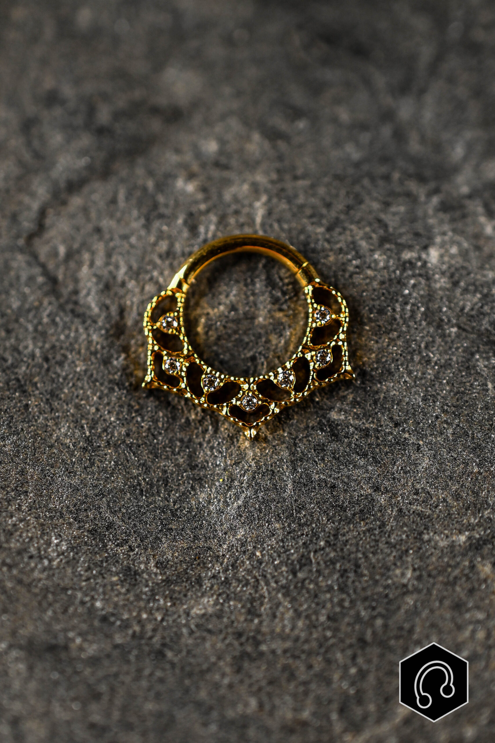 anneau clicker titane doré Mirage