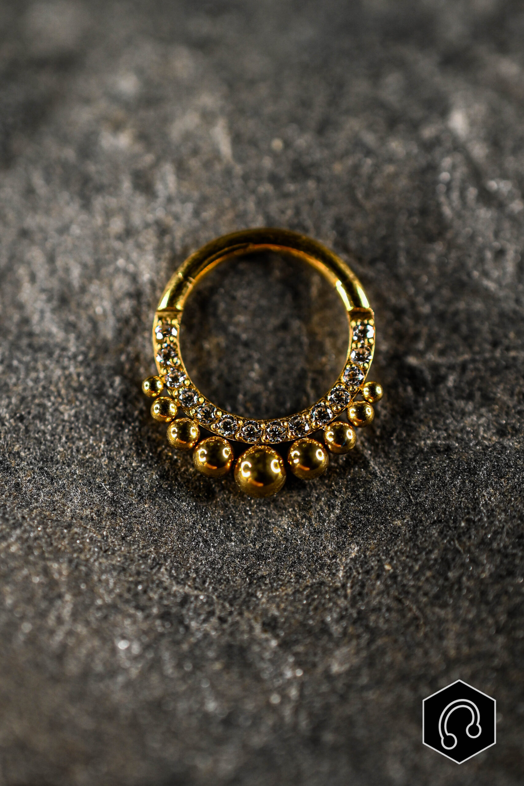 Anneau Titane Doré Luna Beads