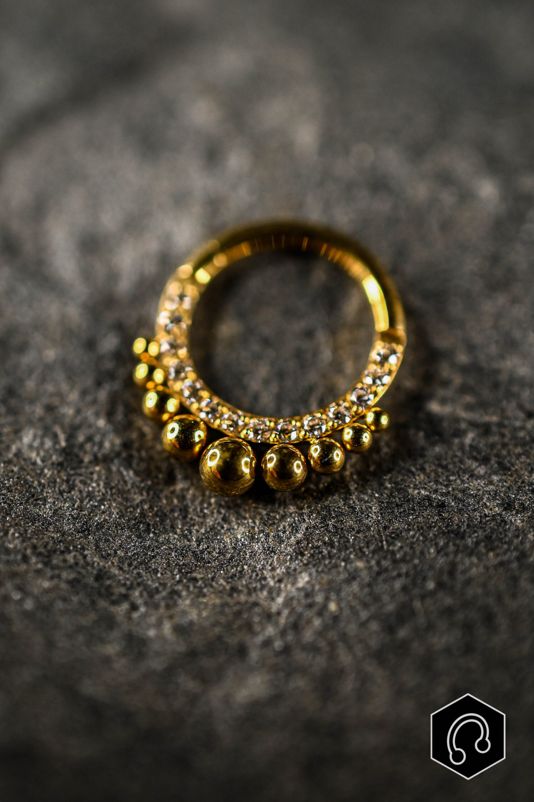 Anneau Titane Doré Luna Beads