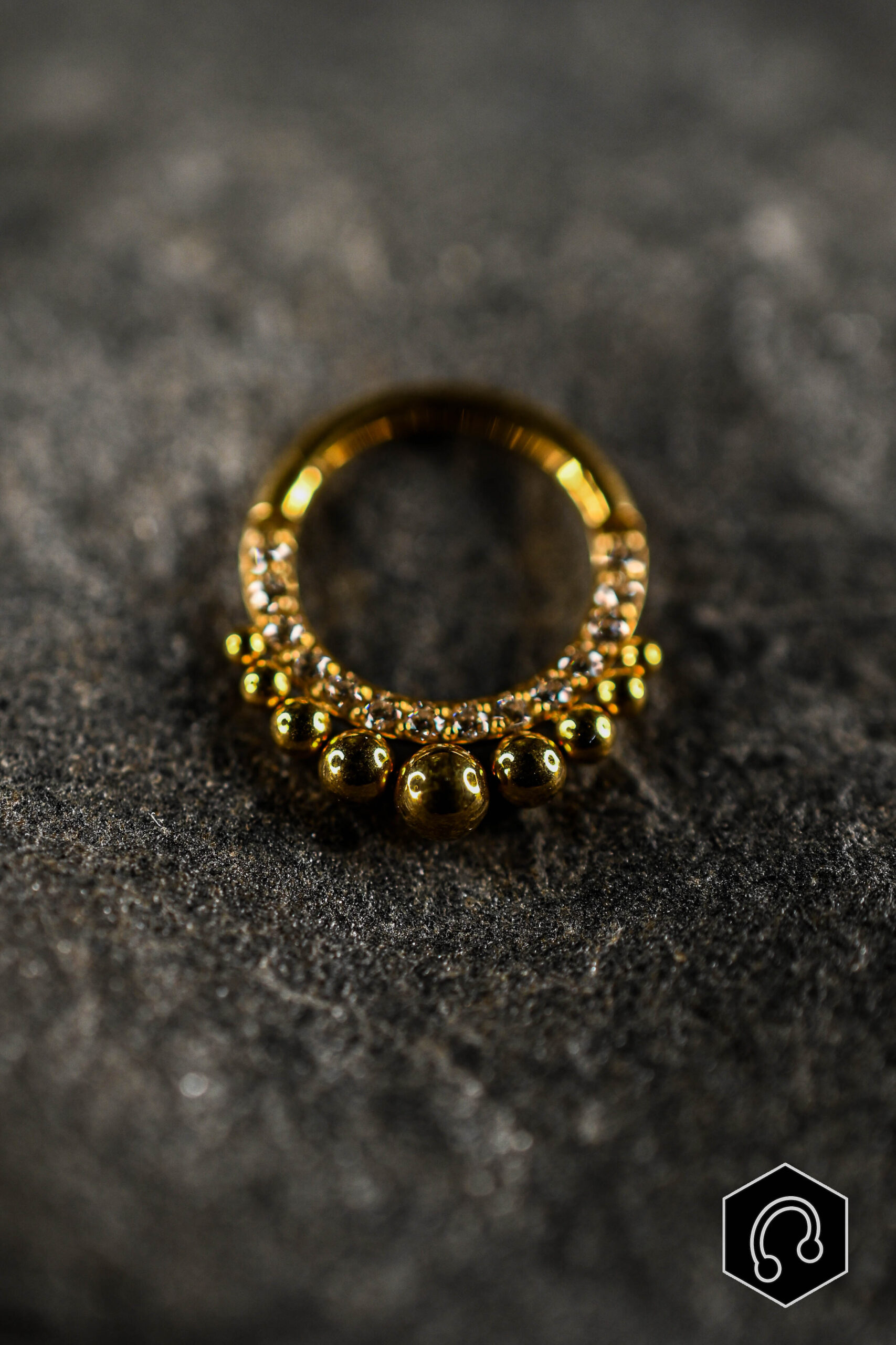 Anneau Titane Doré Luna Beads