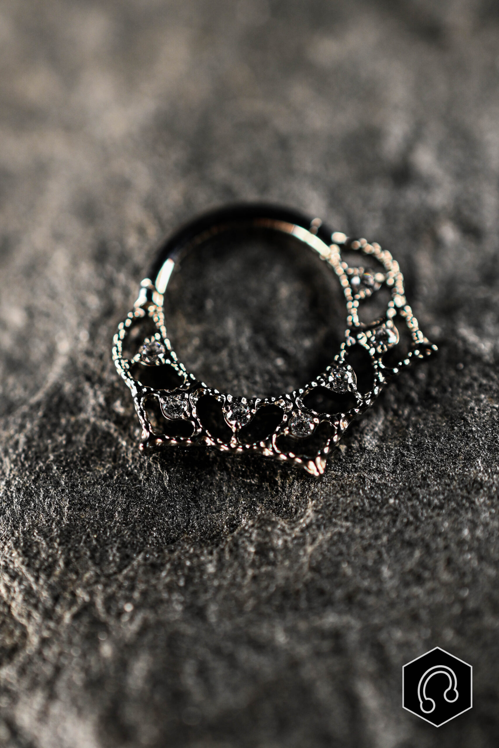 Anneau Clicker Titane Argenté Mirage