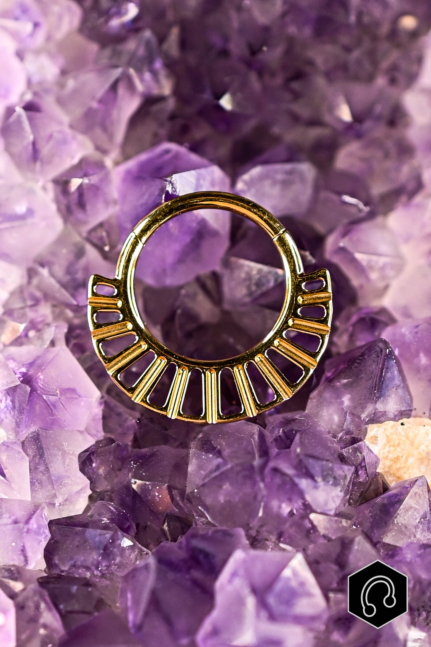 Anneau Clicker Doré Solar Crest