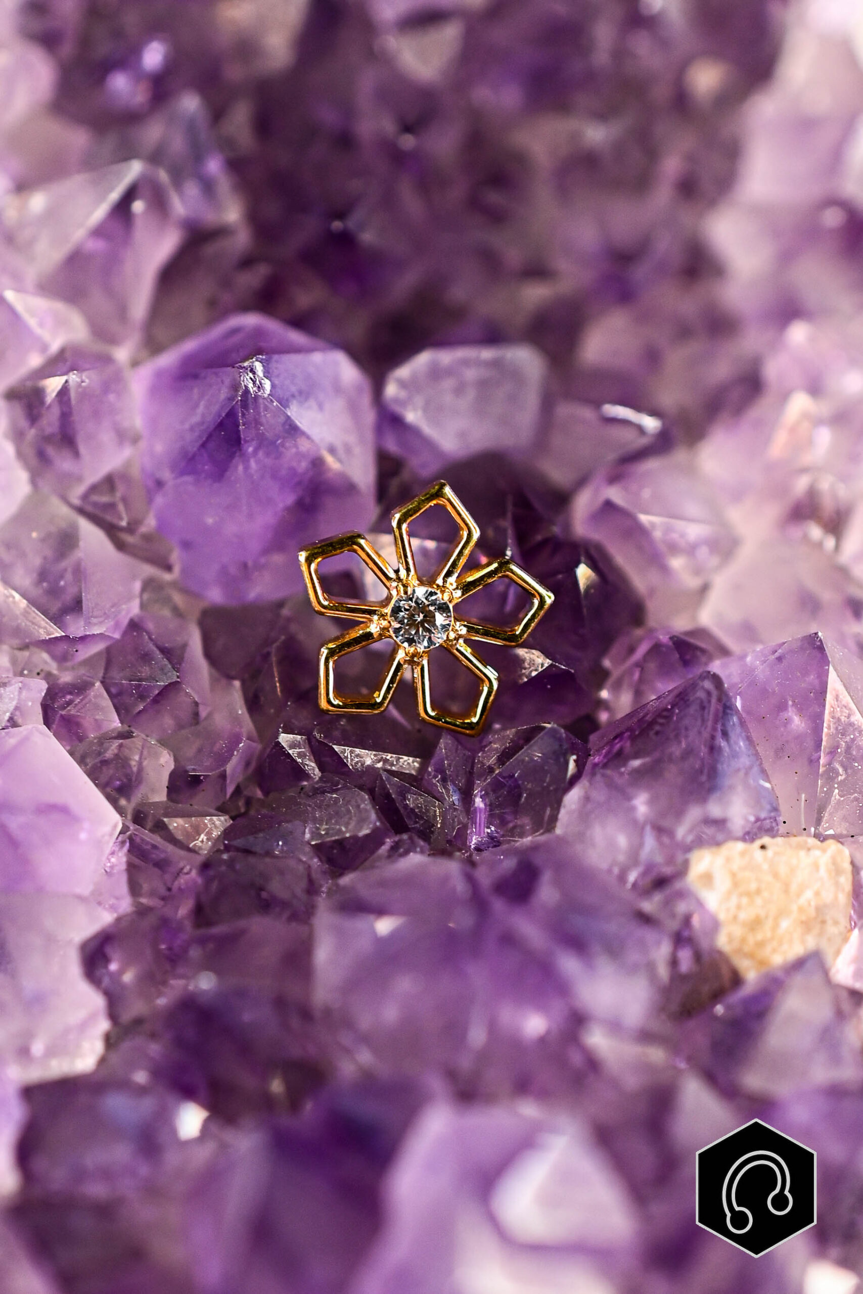 Labret Titane Doré FlowerBloom