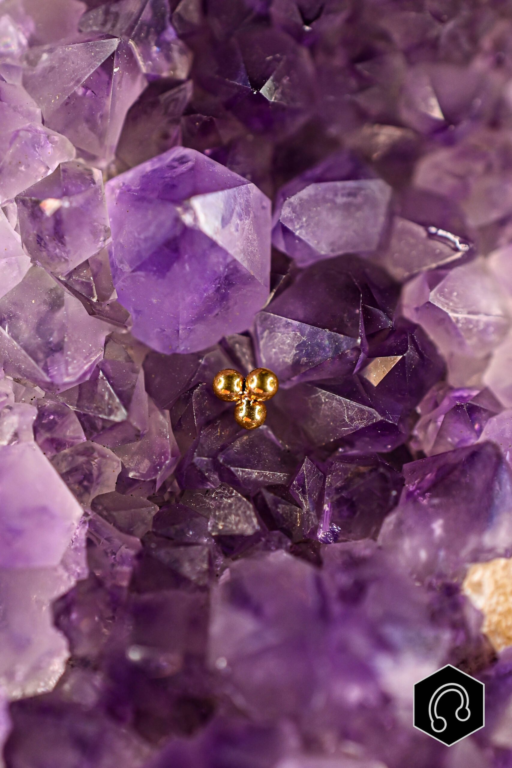 Labret Titane Golden Trio