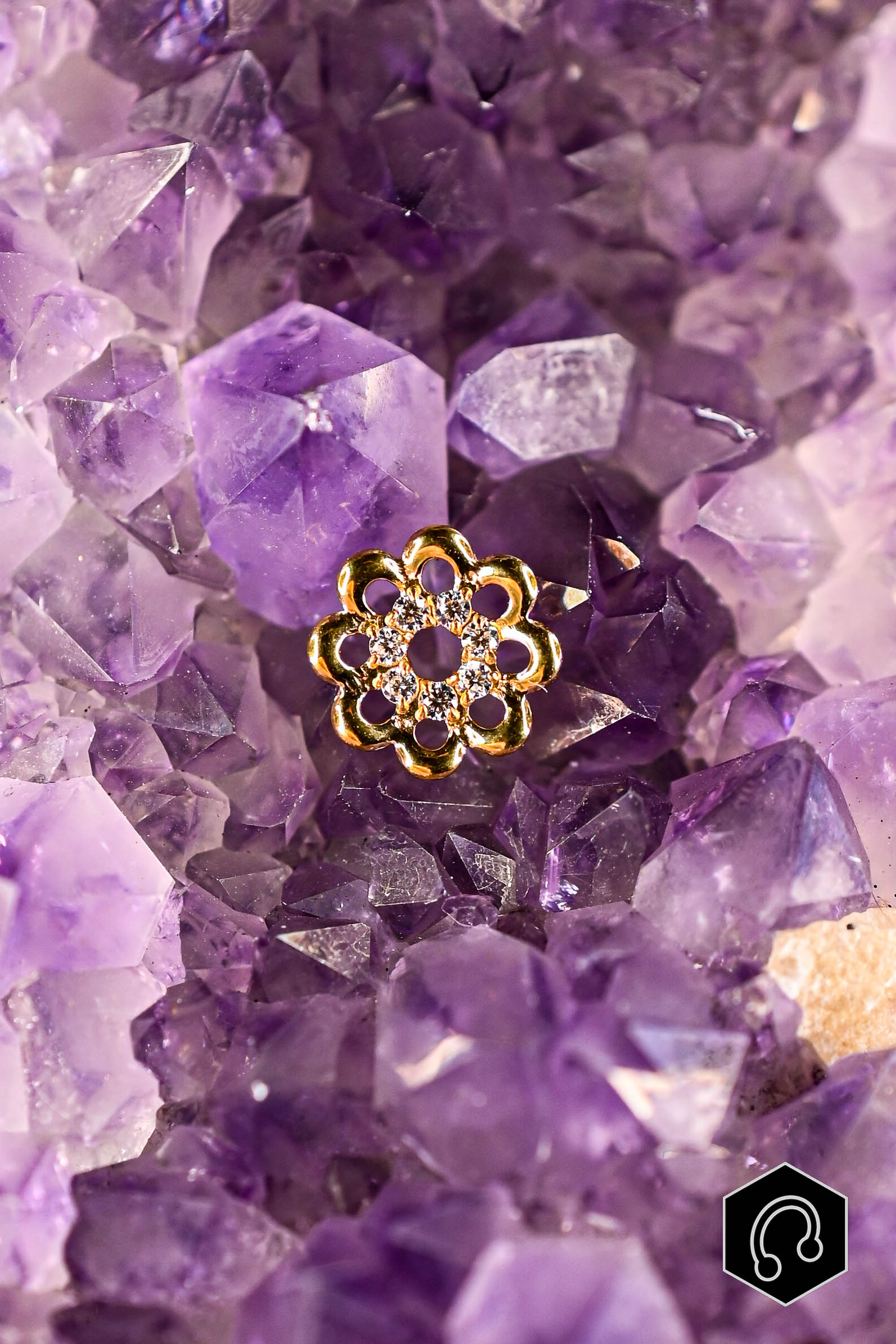 Labret Titane Golden Daisy