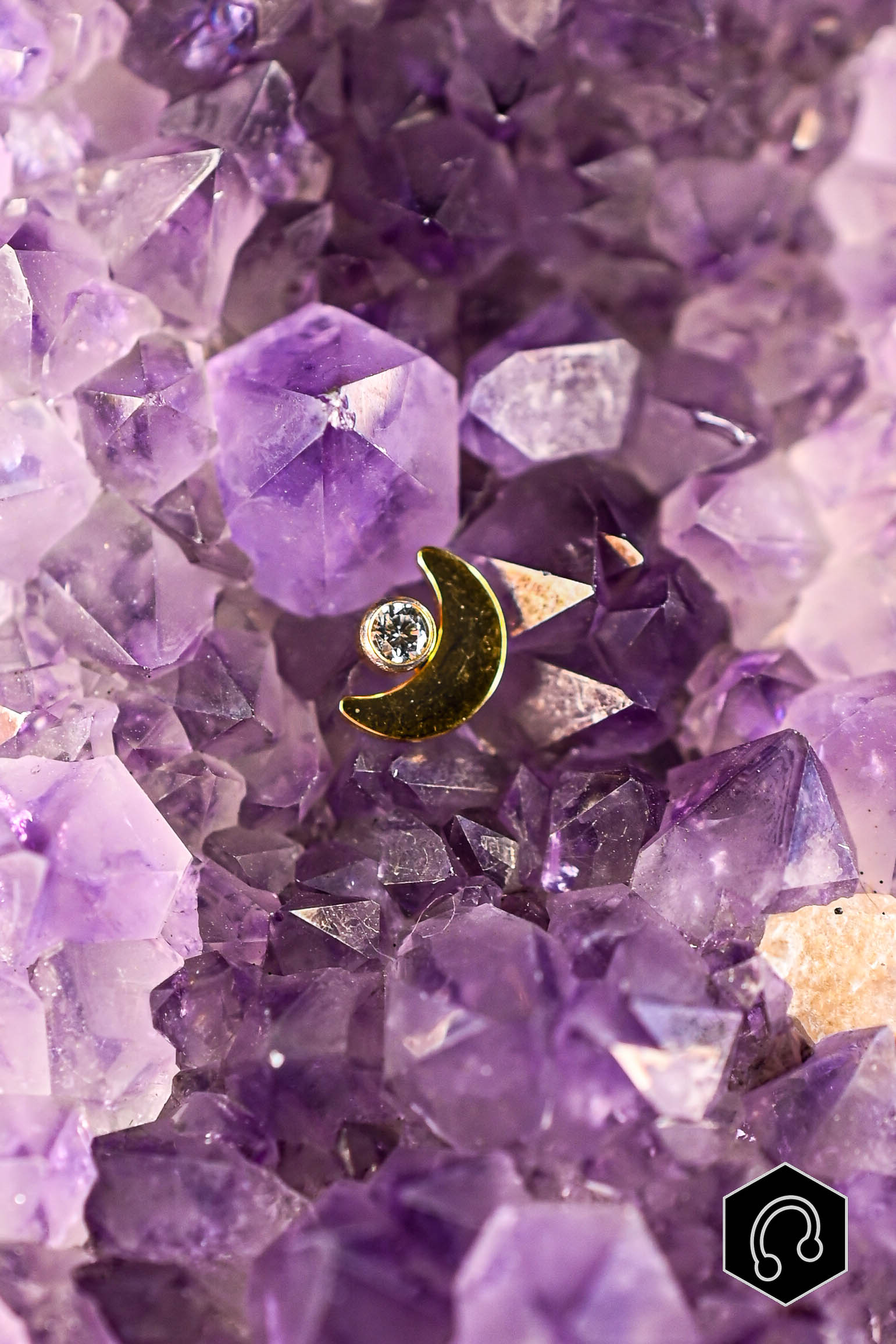 Labret Titane Doré Moon Drop