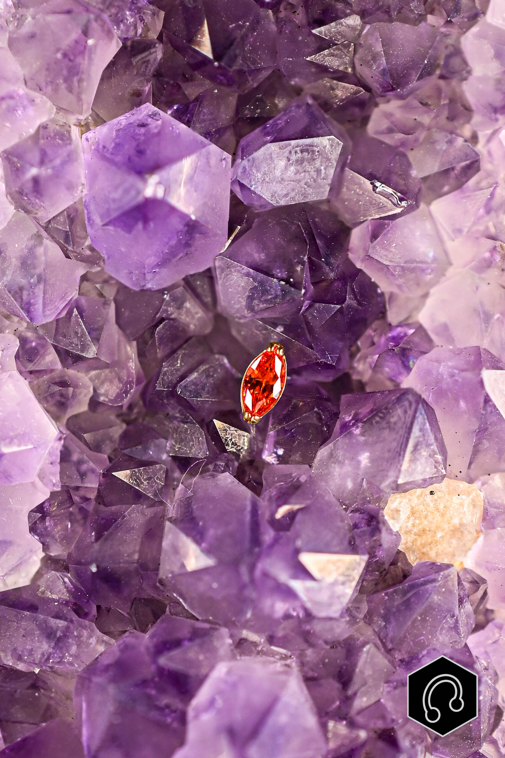 Labret Titane Doré Orange Whisper