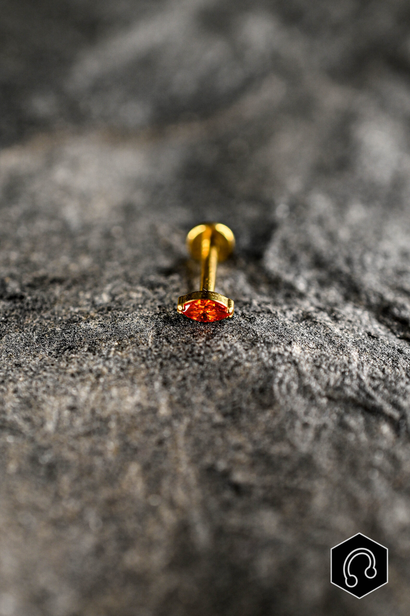 Labret Titane Doré Orange Whisper