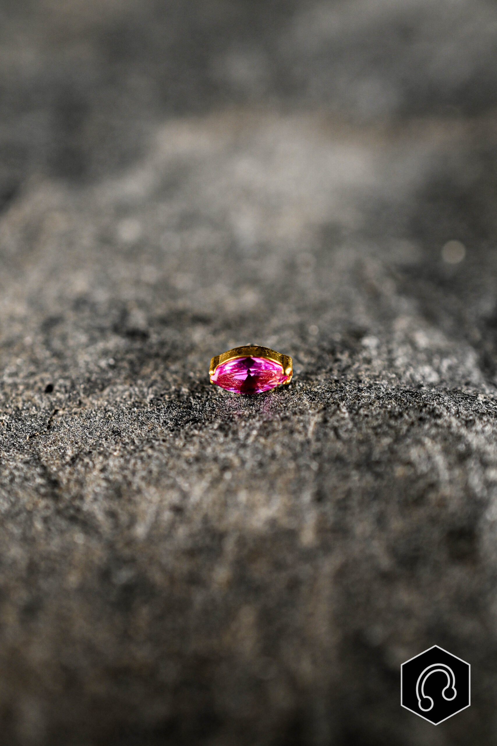 Labret Titane Doré fuchsia Whisper