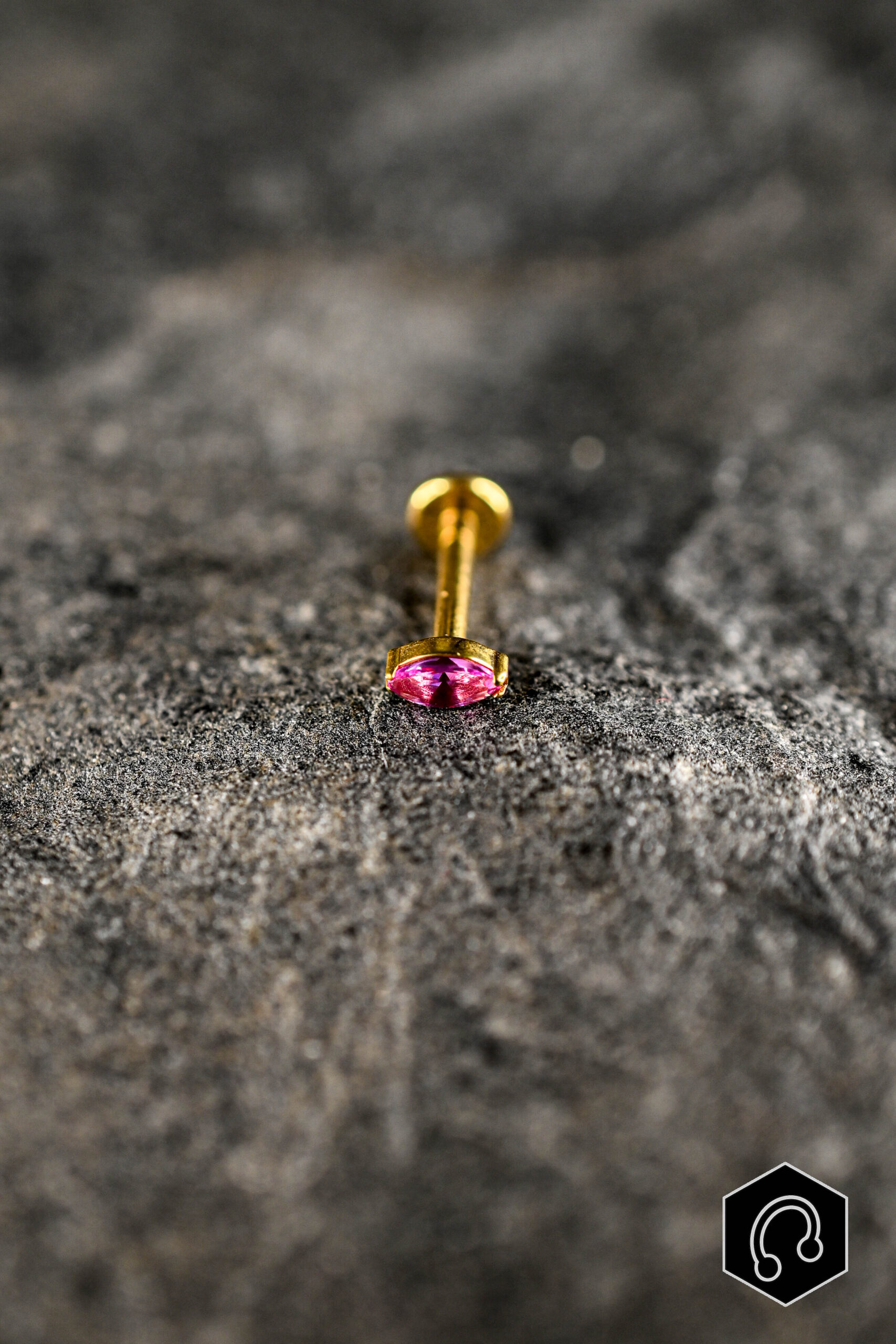 Labret Titane Doré fuchsia Whisper