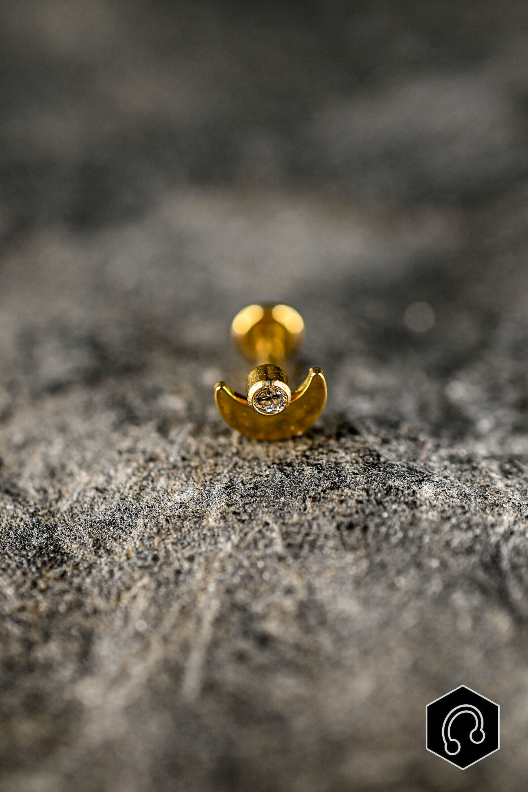 Labret Titane Doré Moon Drop