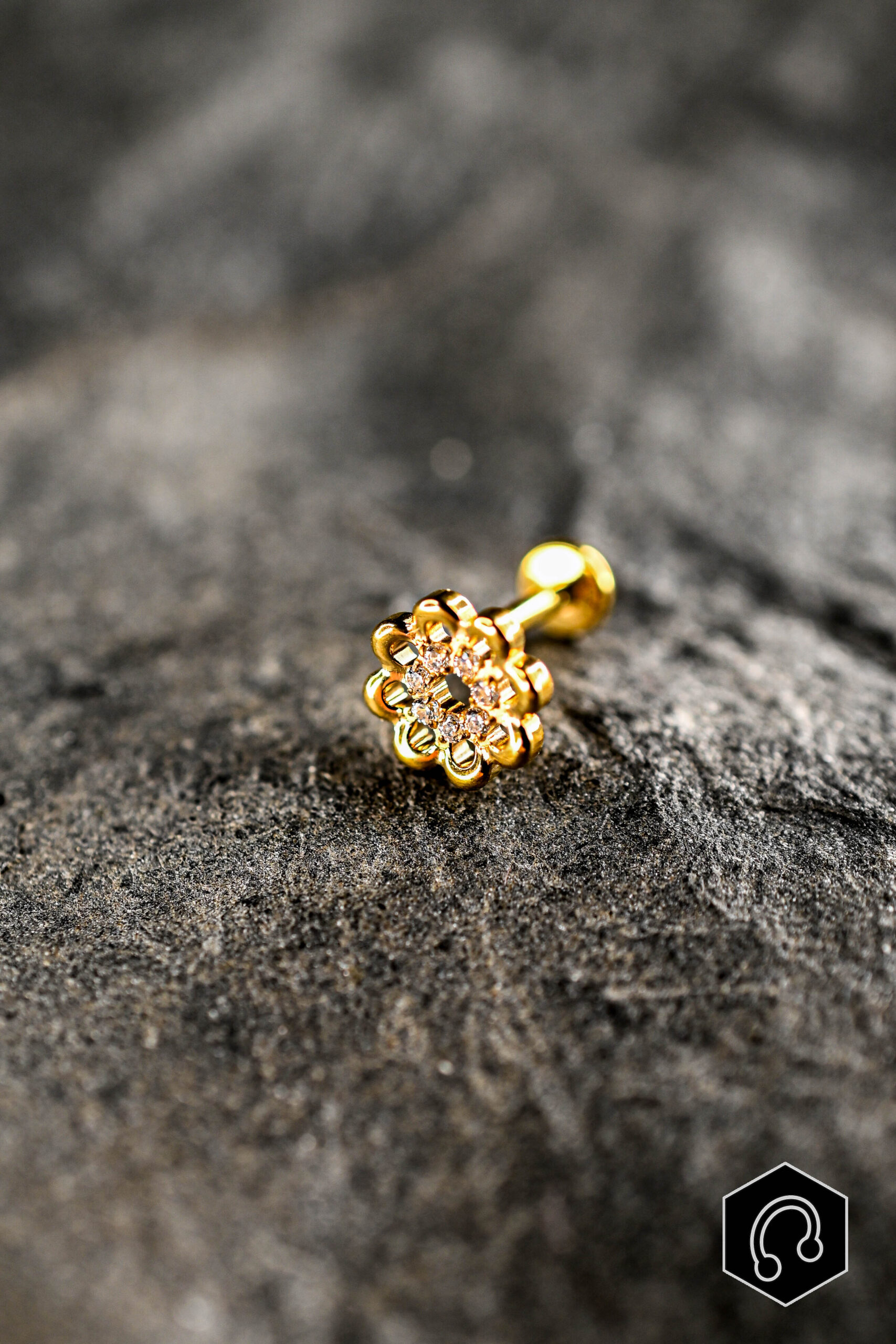 Labret Titane Golden Daisy