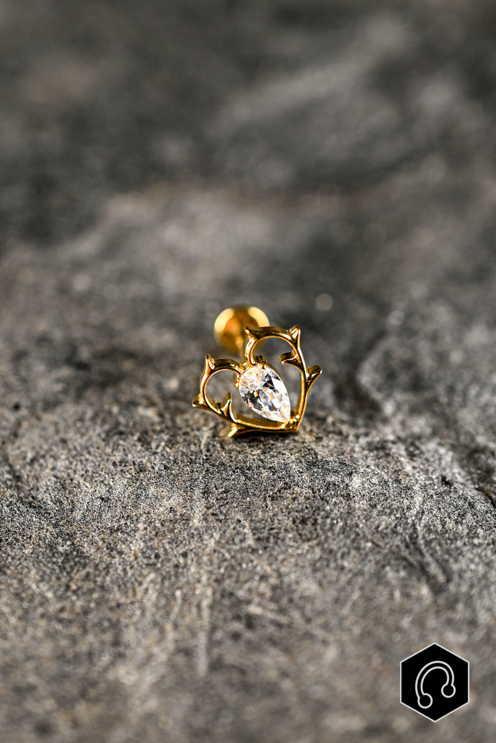 Labret Titane Doré Thorned Heart