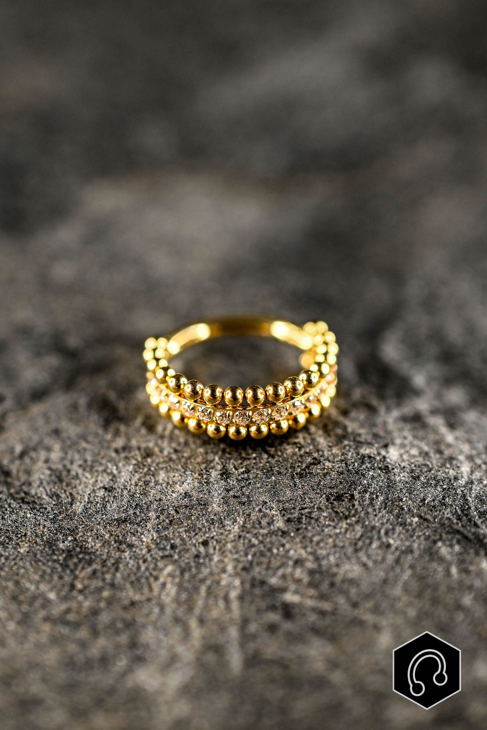 Anneau clicker titane doré Impérial