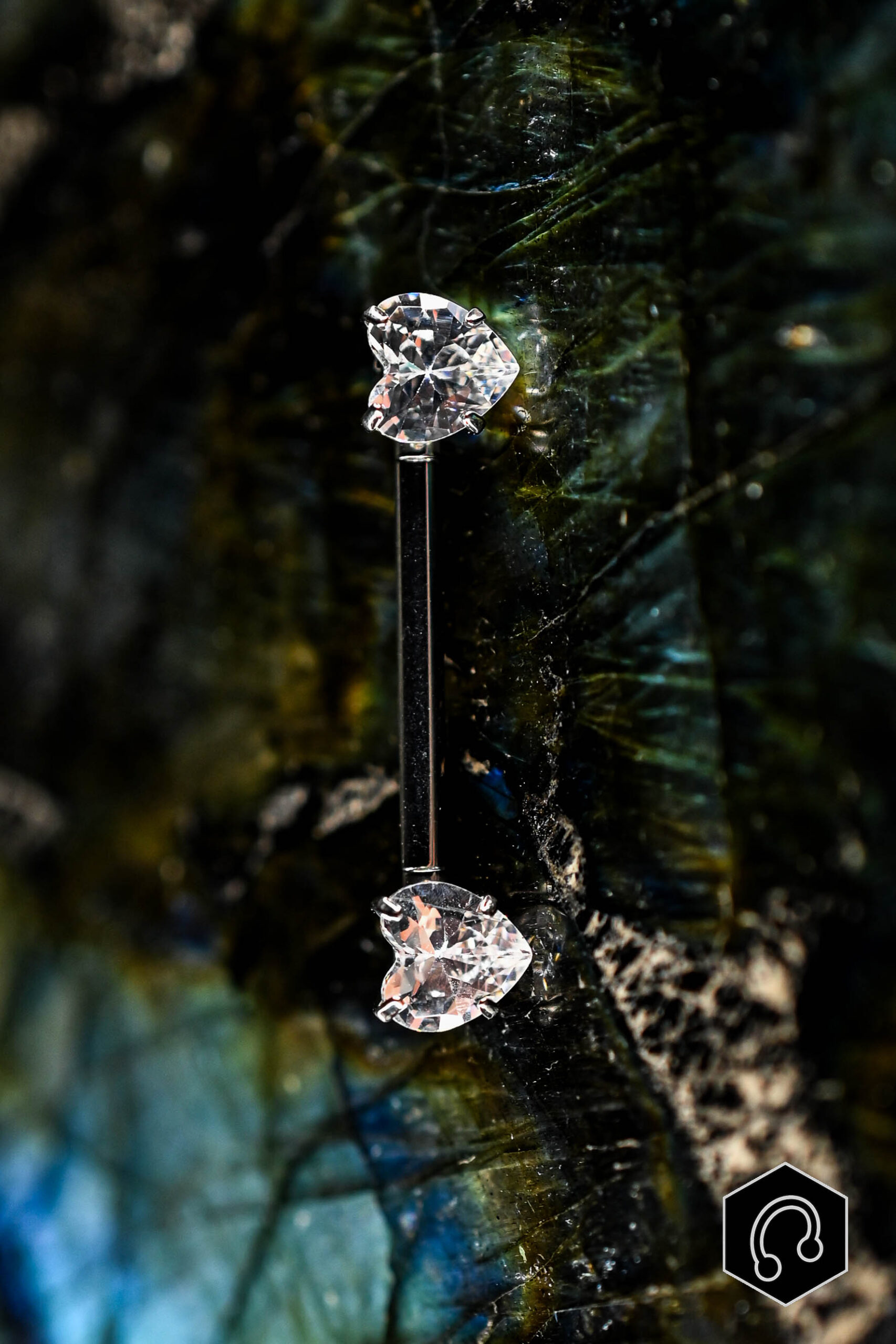 Barre Téton Argenté Heart Duo