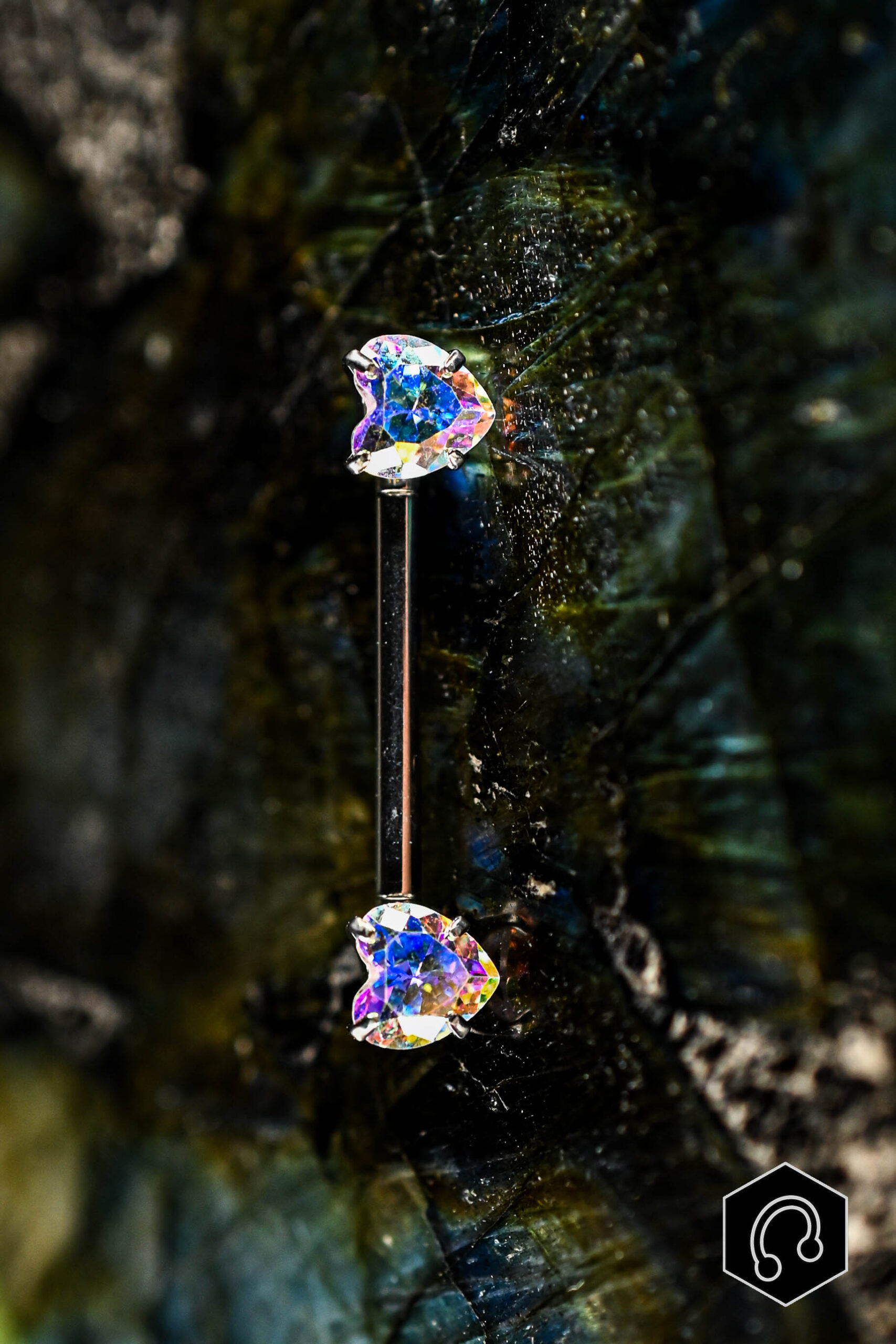 Barre téton Abalone Heart Duo