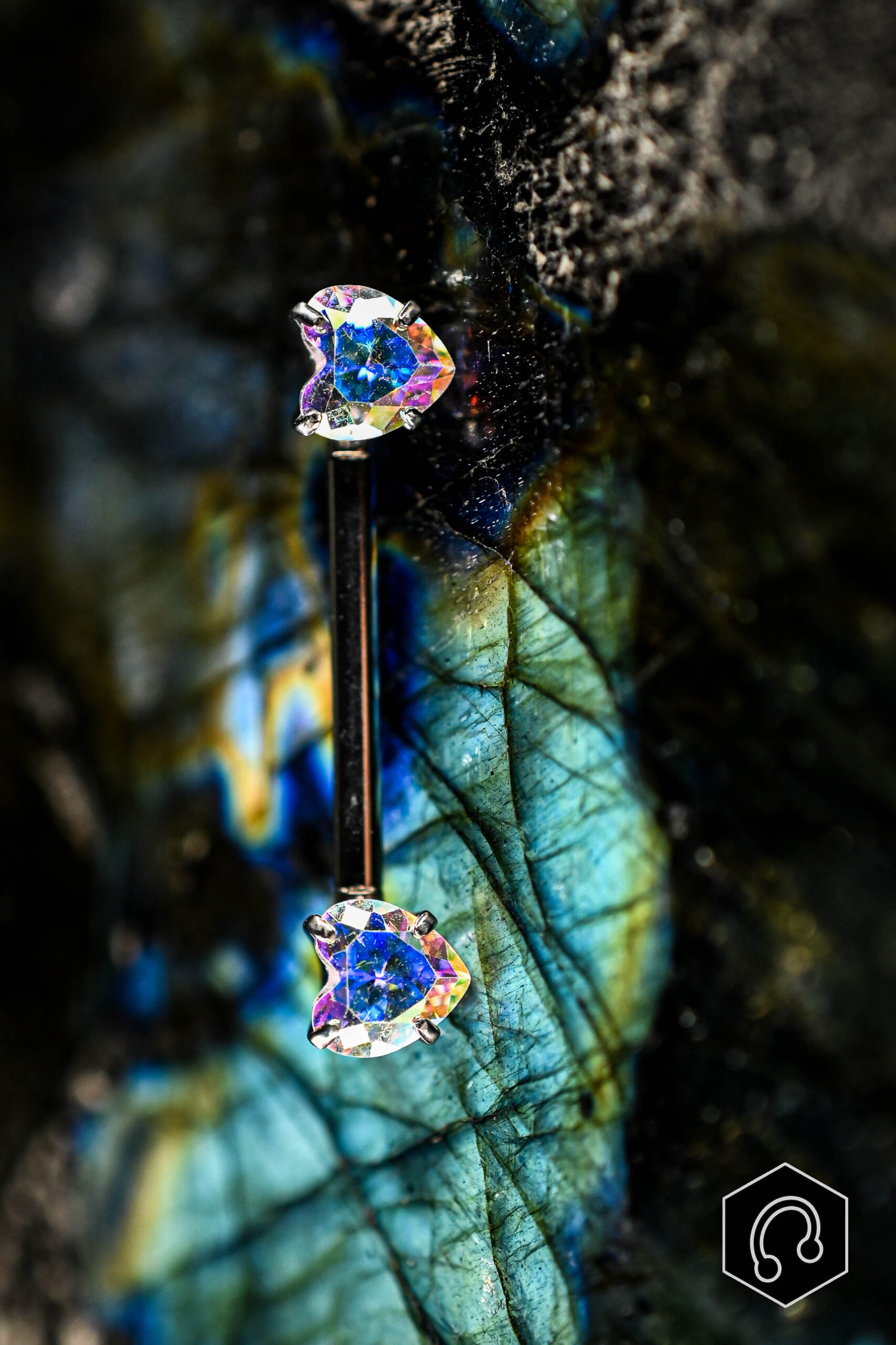 Barre téton Abalone Heart Duo