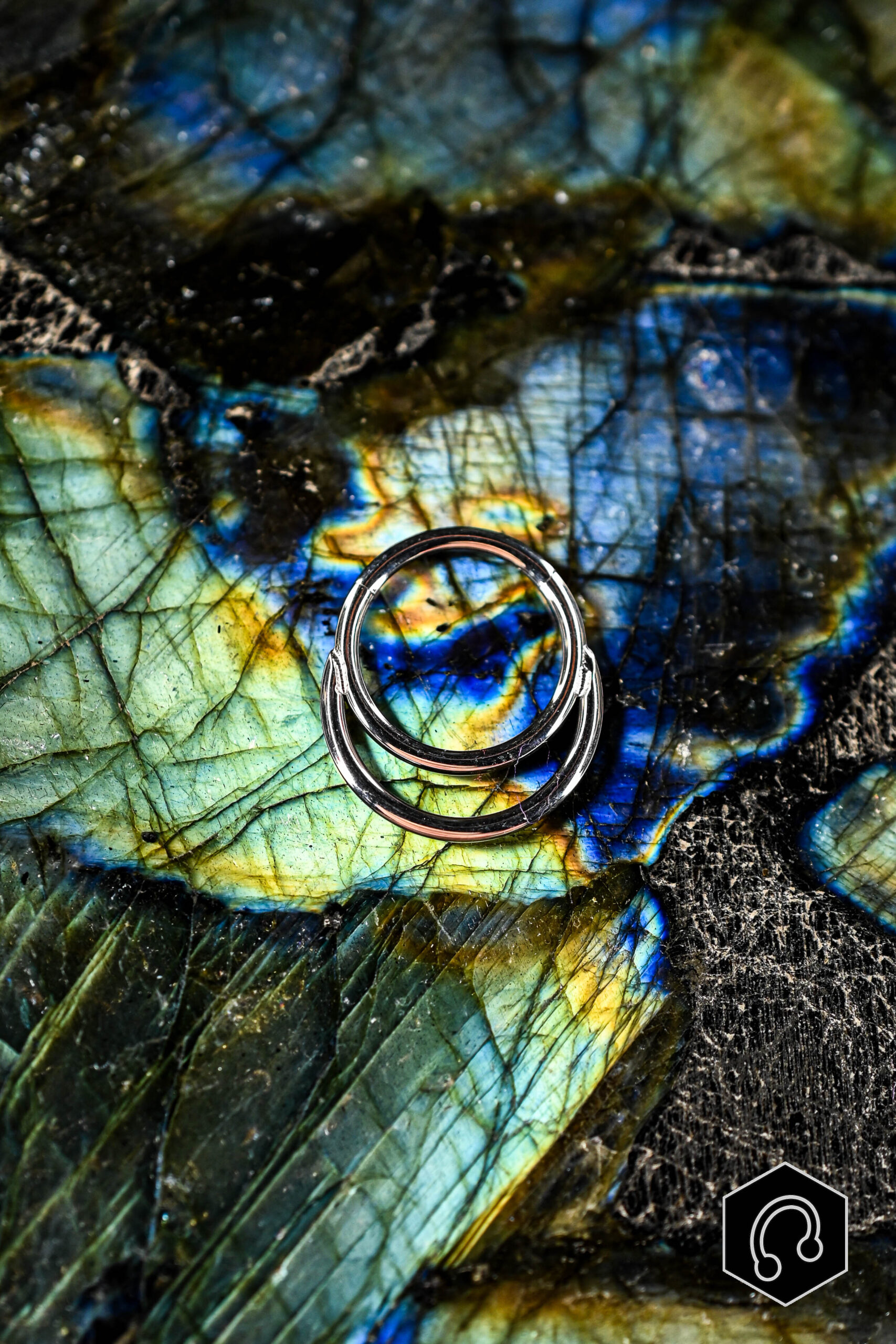 Anneau Clicker Argenté Twin Loop