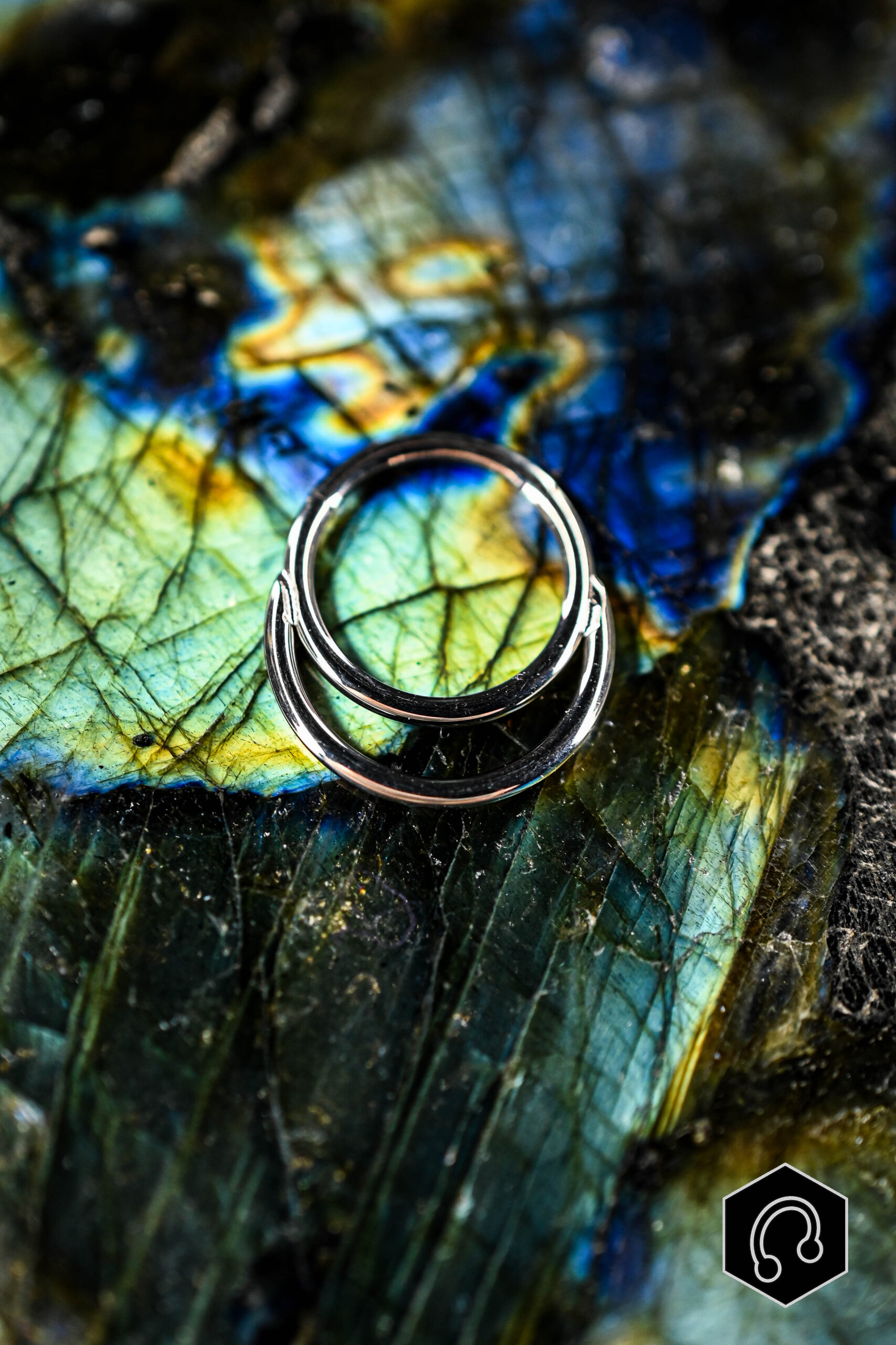 Anneau Clicker Argenté Twin Loop