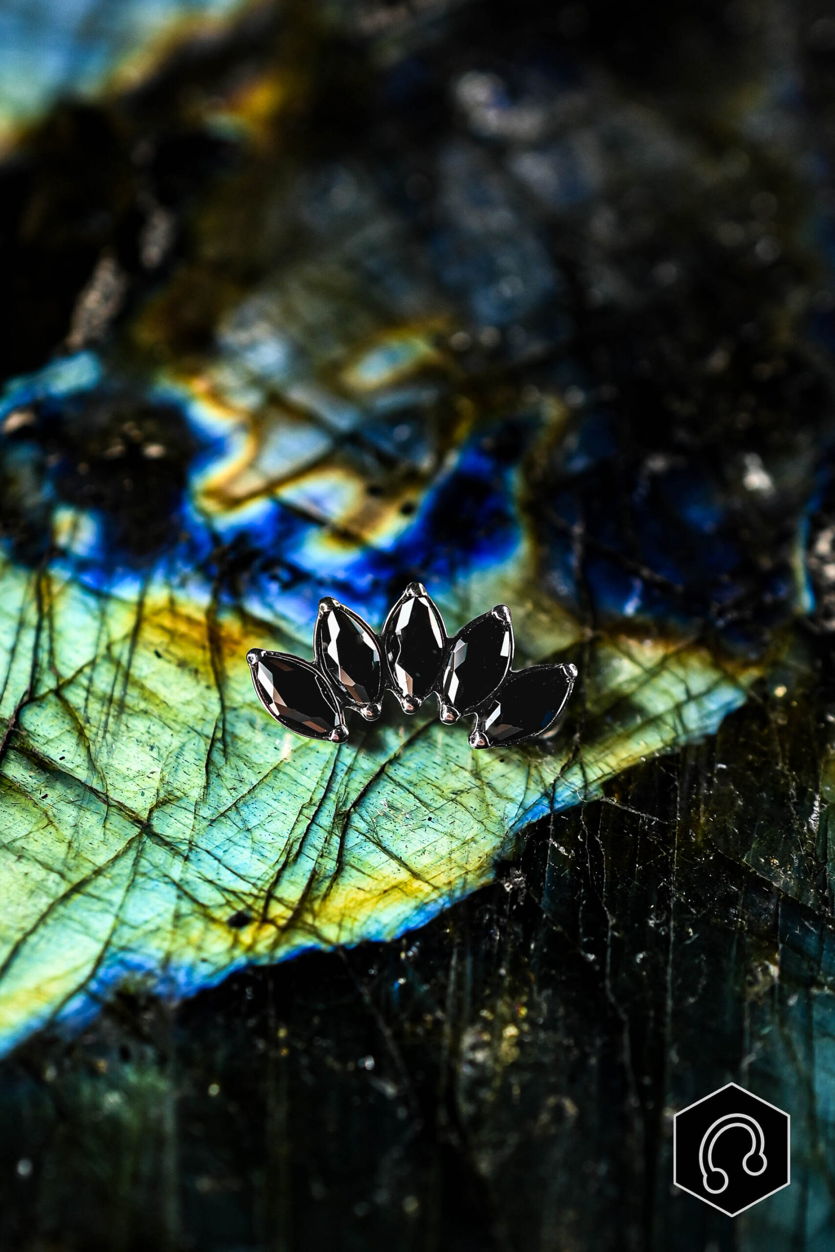 Labret titane black Velvet Crown