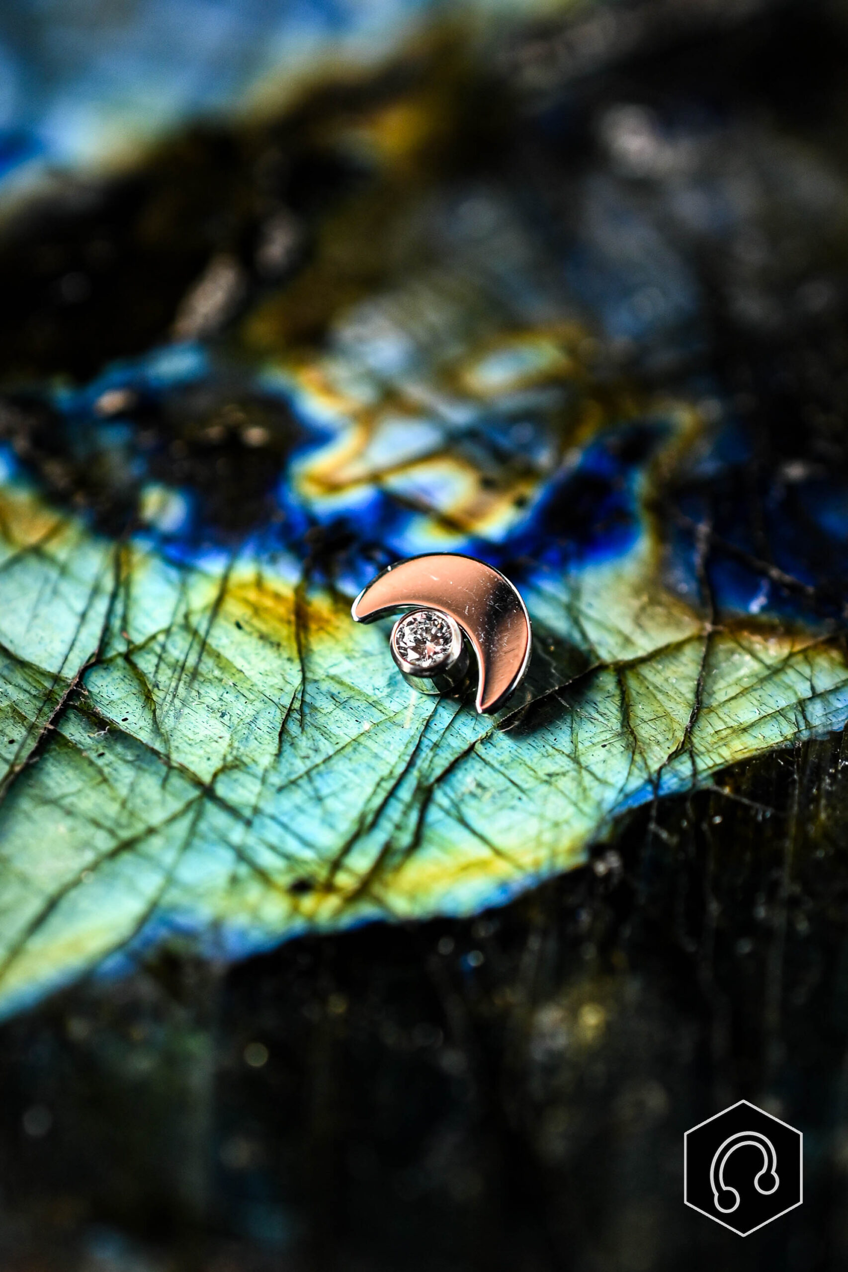 Labret Titane Argenté Moon Drop