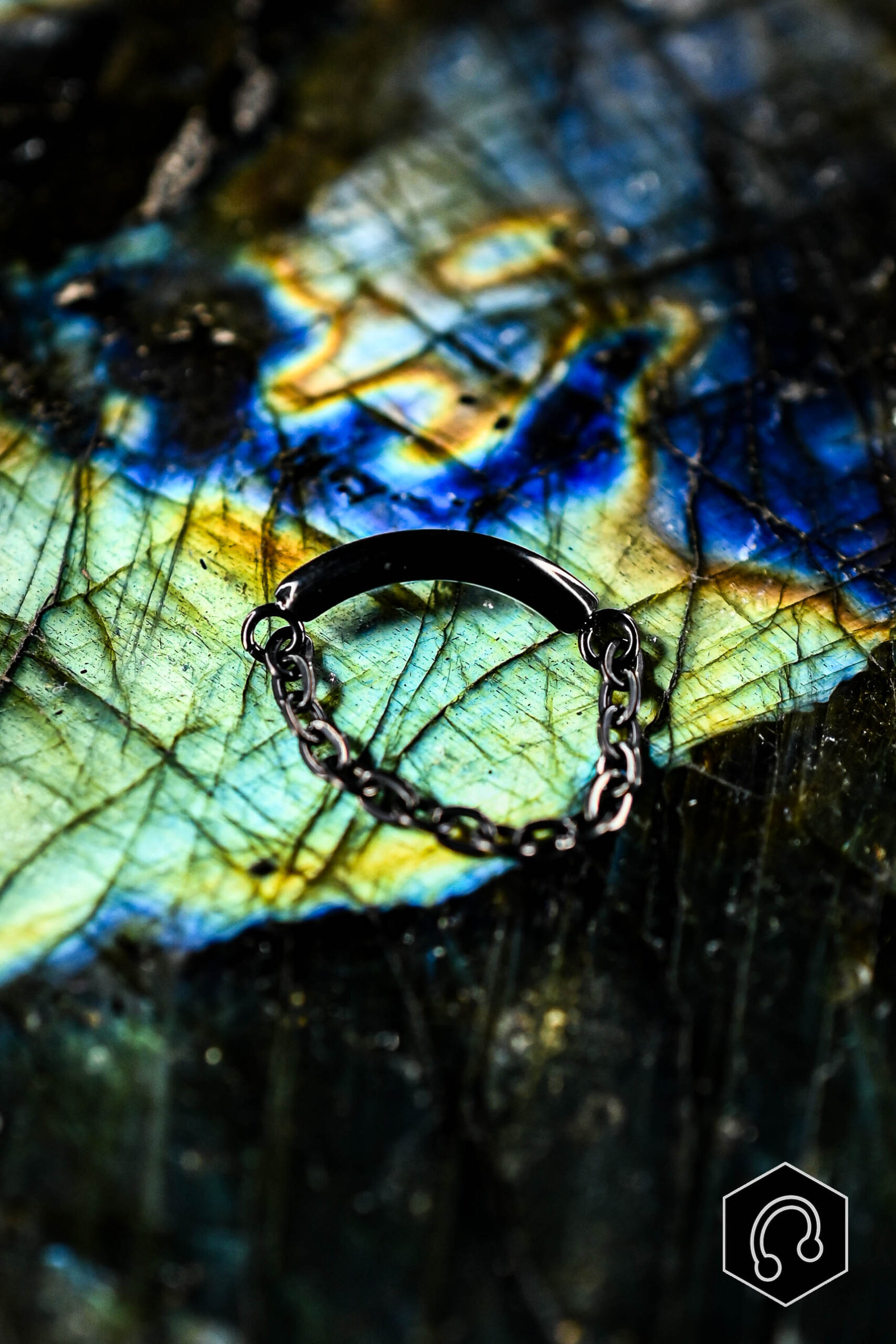 Labret Titane Black Chain