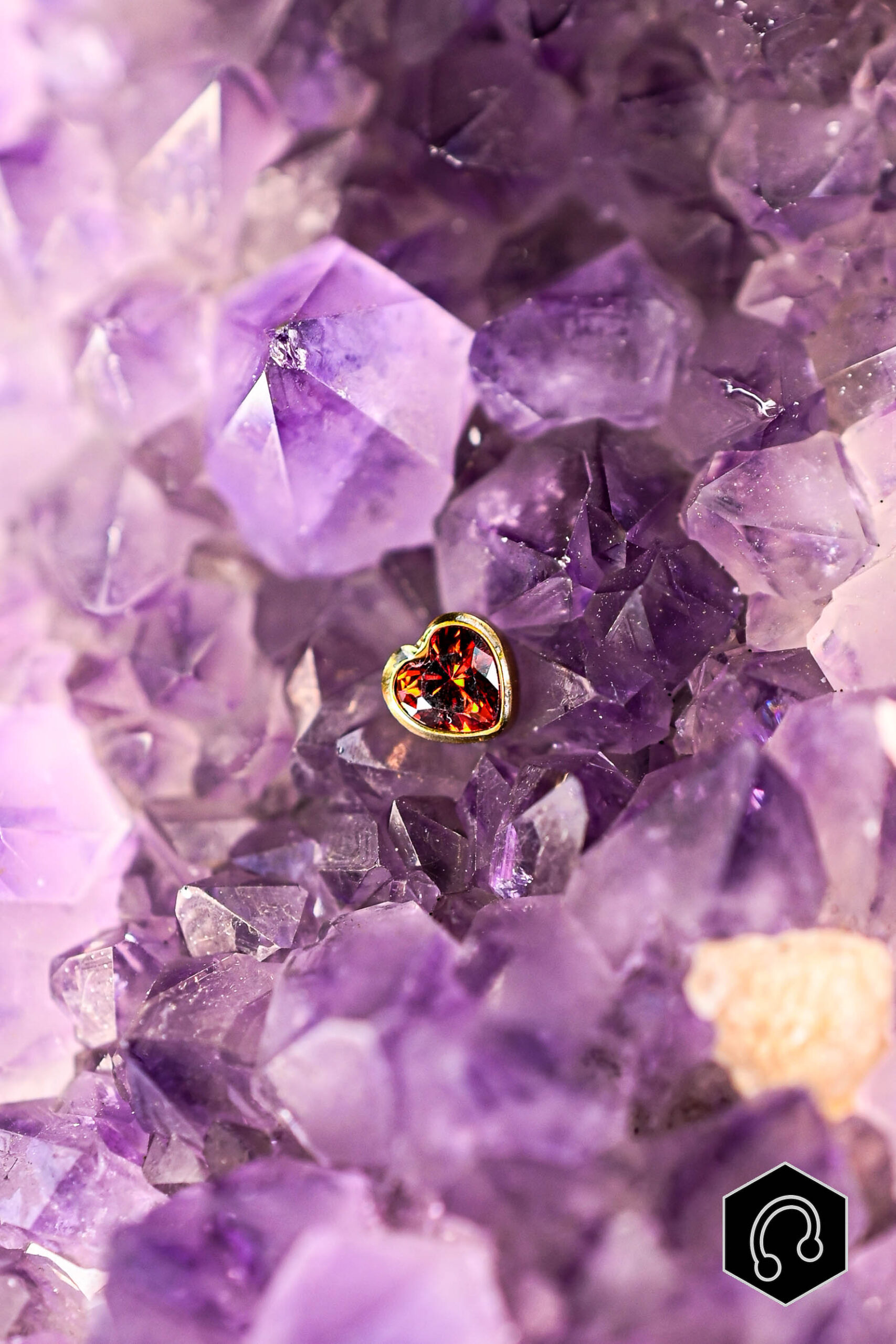 Labret Titane Doré Scarlet Heart