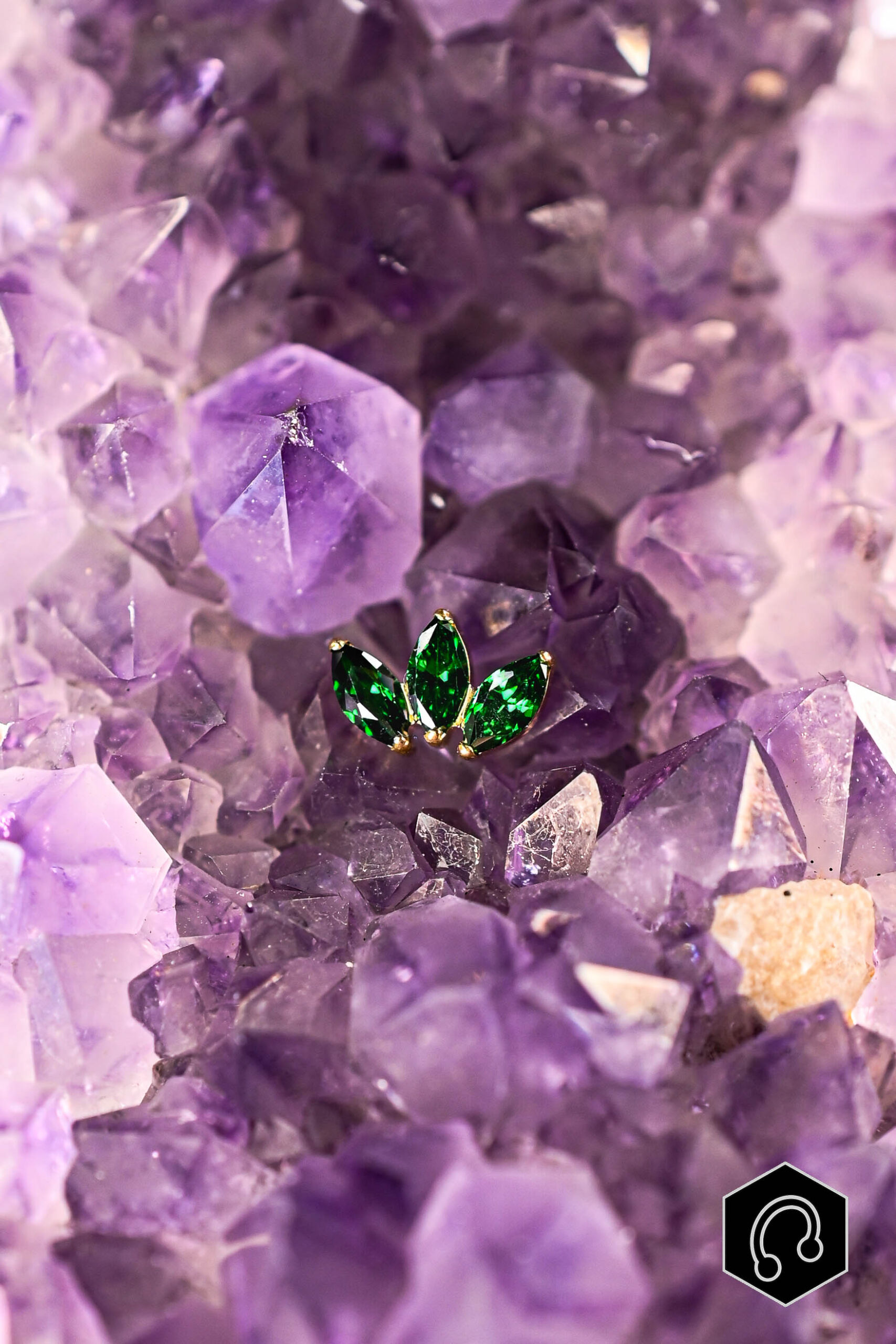 Labret Titane Doré Élégance Vert