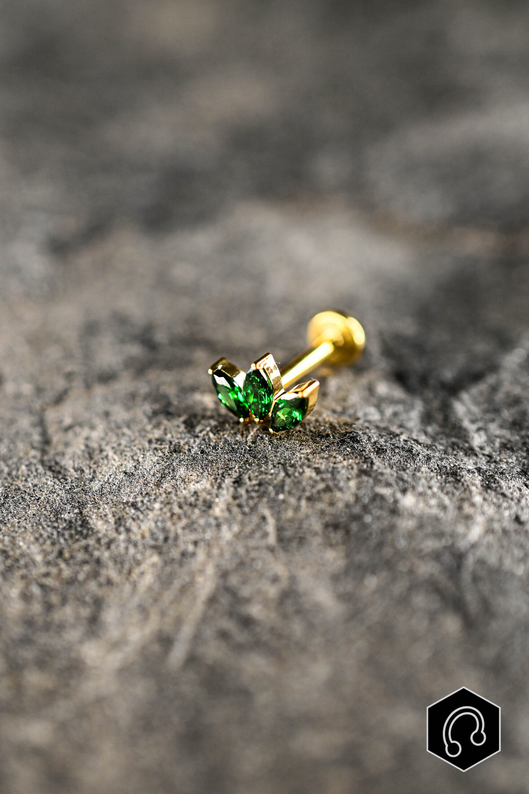 Labret Titane Doré Élégance Vert