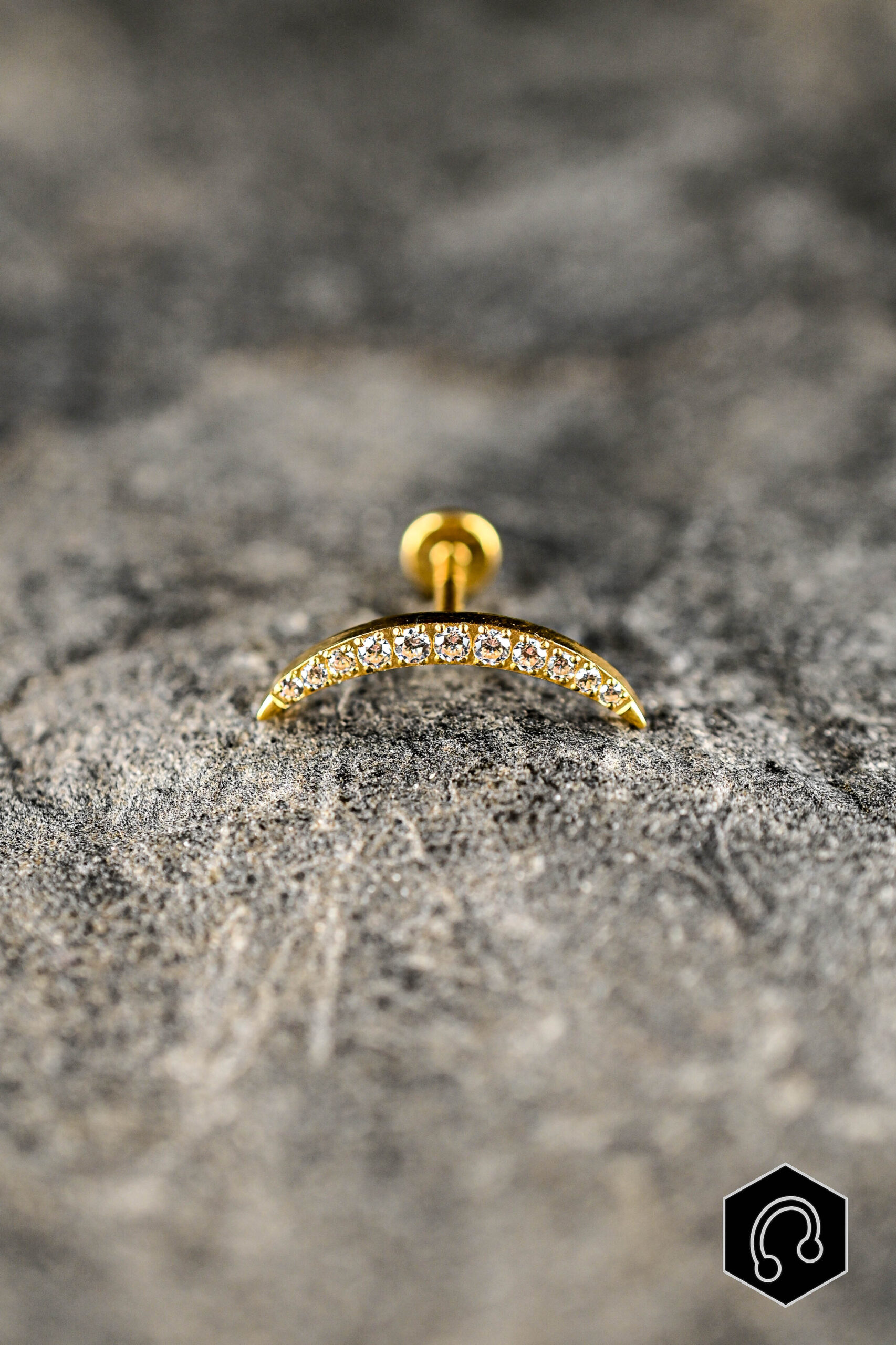 Labret Titane Doré Glow Arc