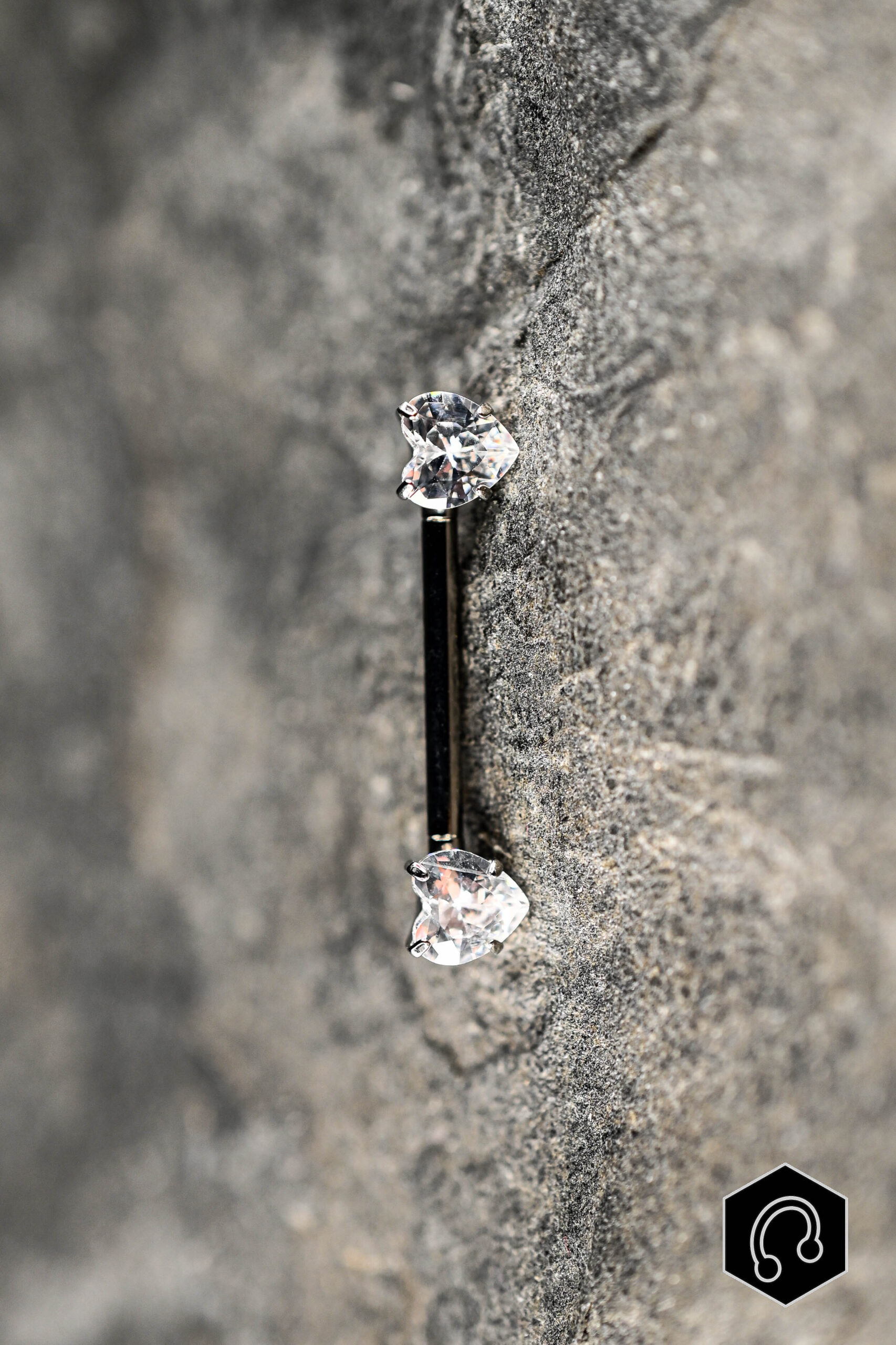 Barre Téton Argenté Heart Duo