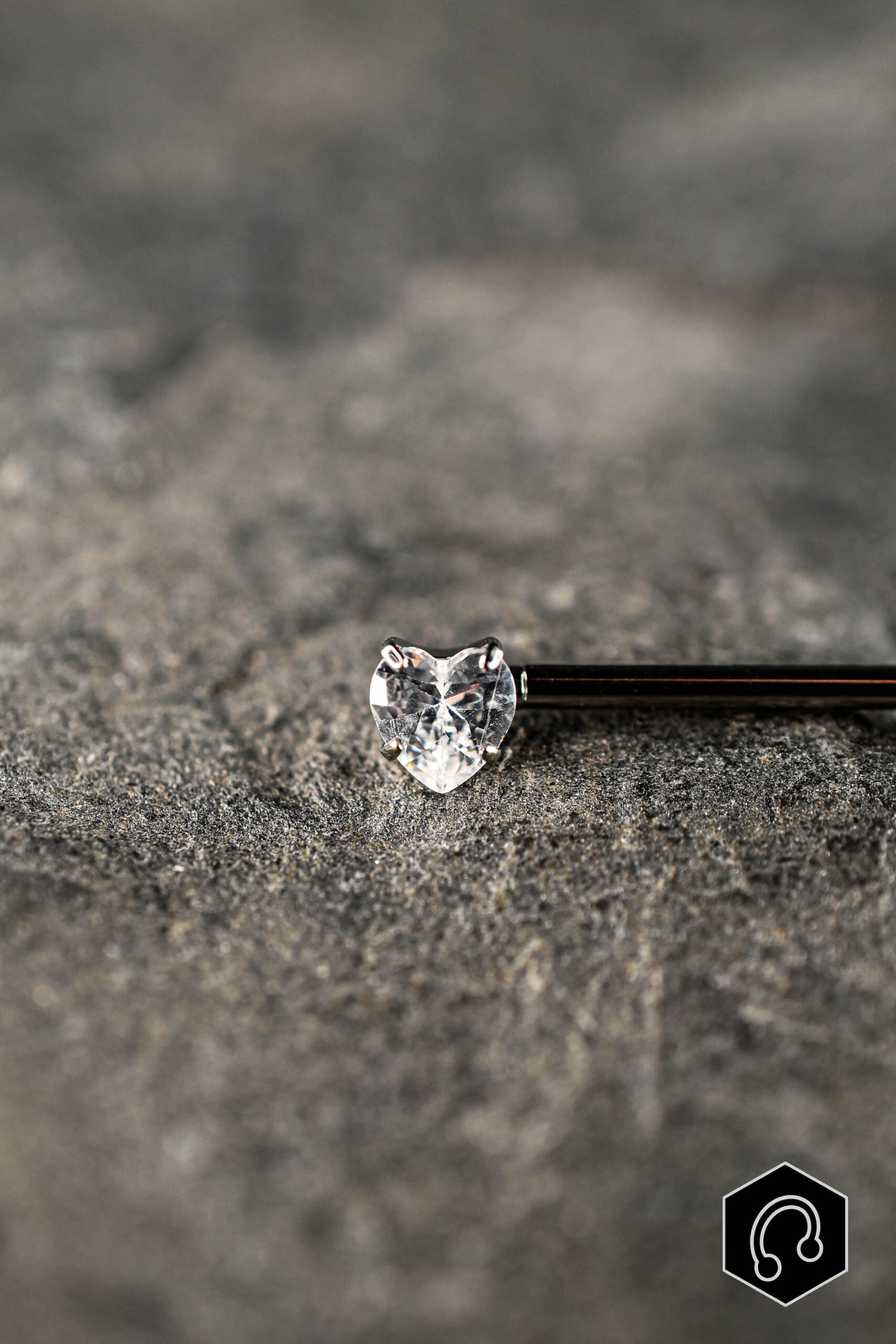 Barre Téton Argenté Heart Duo