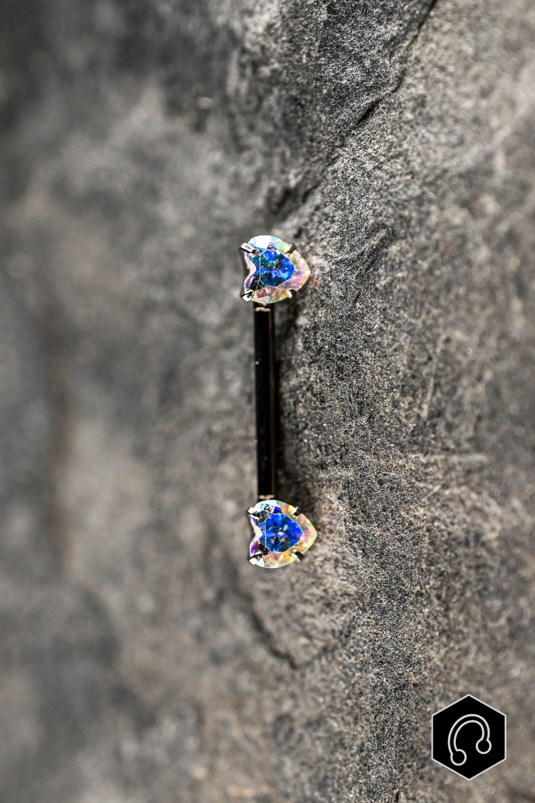 Barre téton Abalone Heart Duo