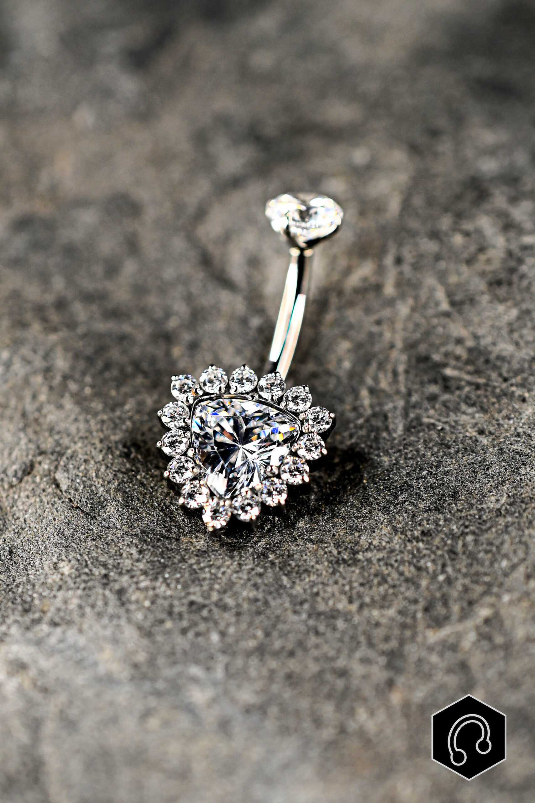 Banane Nombril Titane argenté Tri-Glow