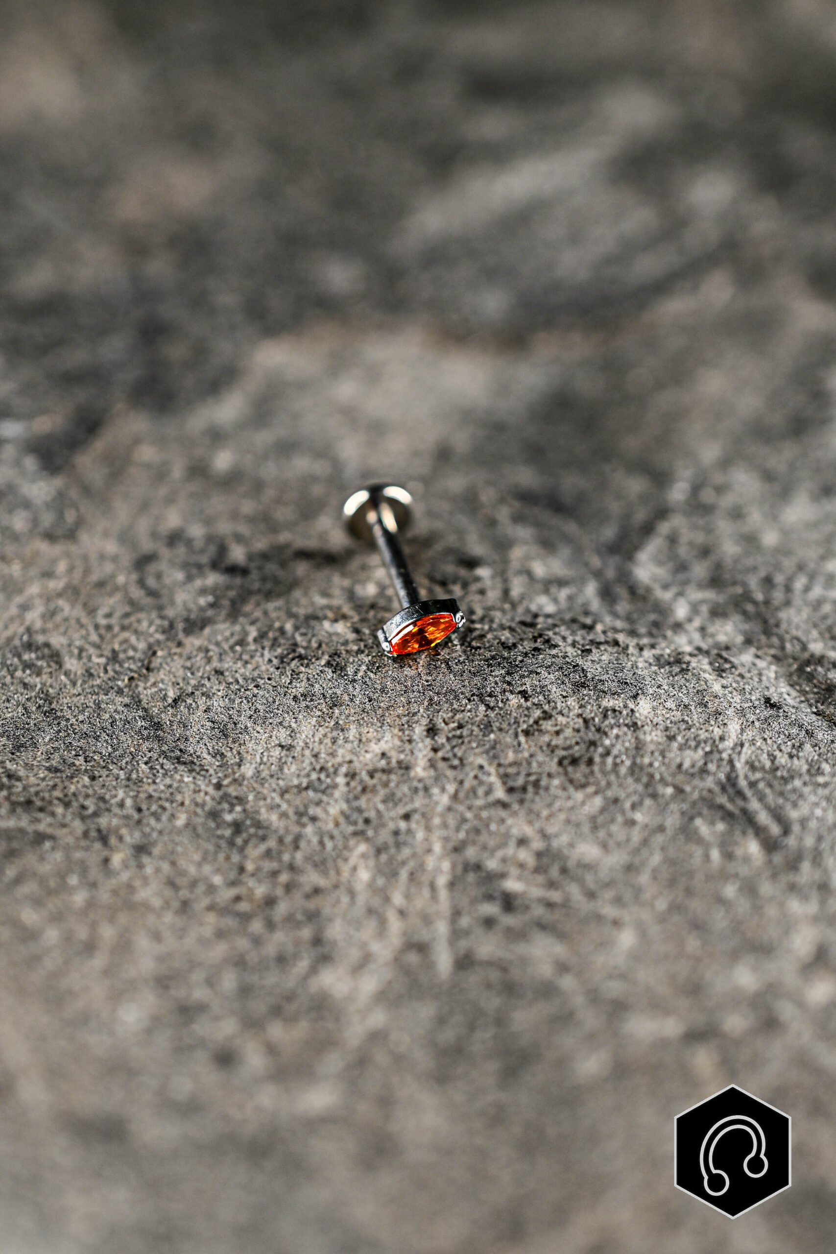 Labret Titane Argenté Orange Whisper