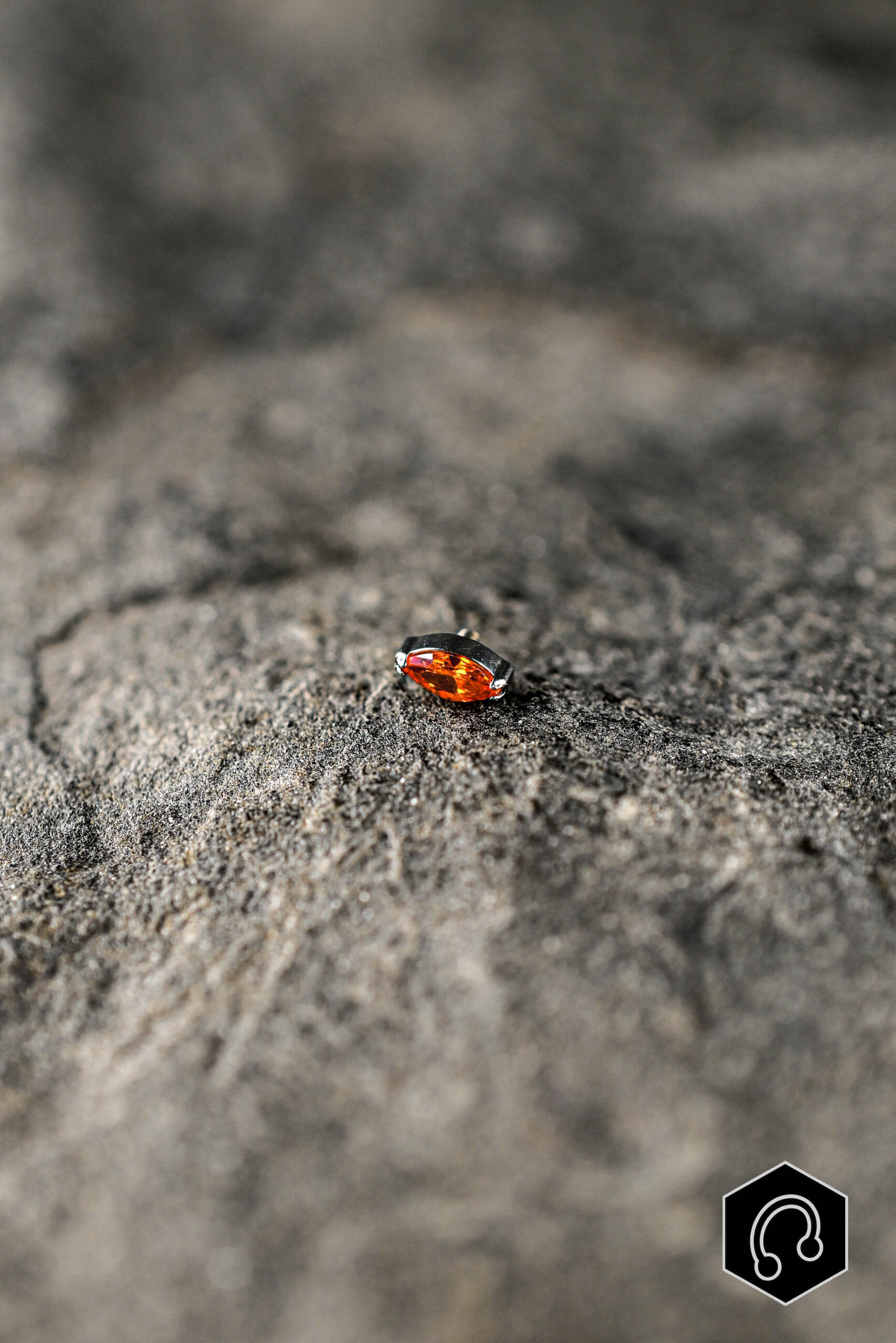 Labret Titane Argenté Orange Whisper