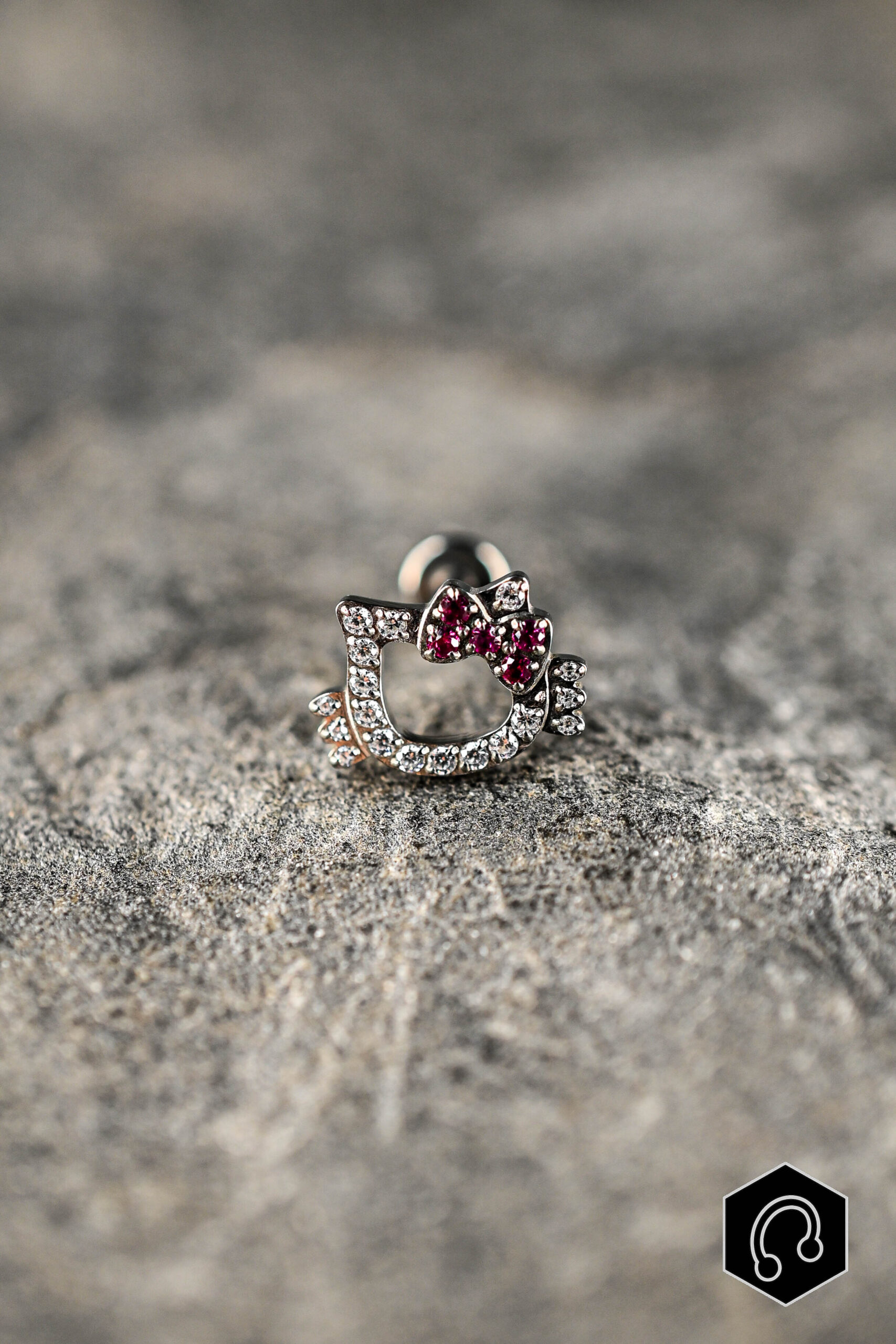 Labret Titane Silver Kitty Sparkle