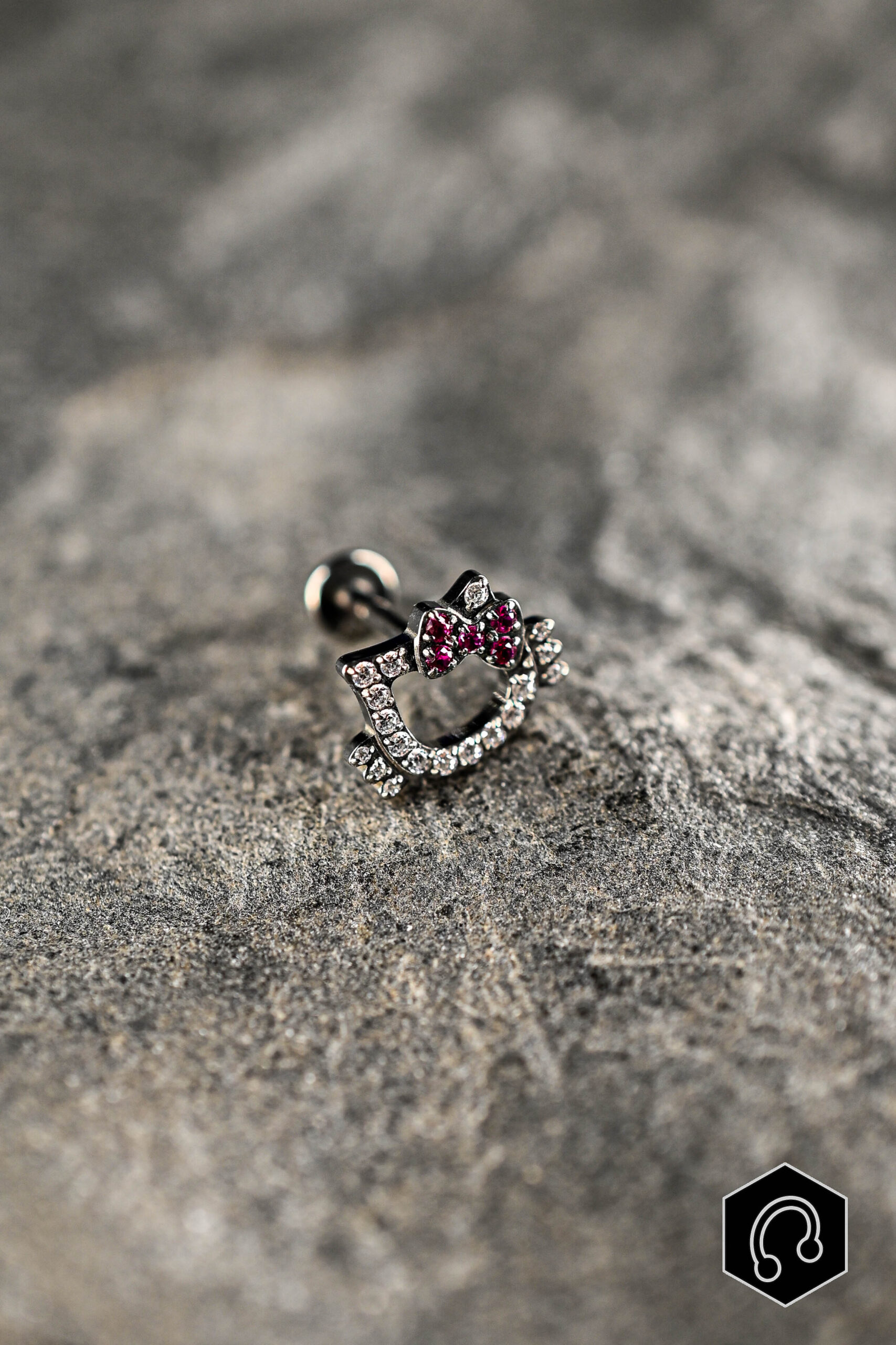 Labret Titane Silver Kitty Sparkle