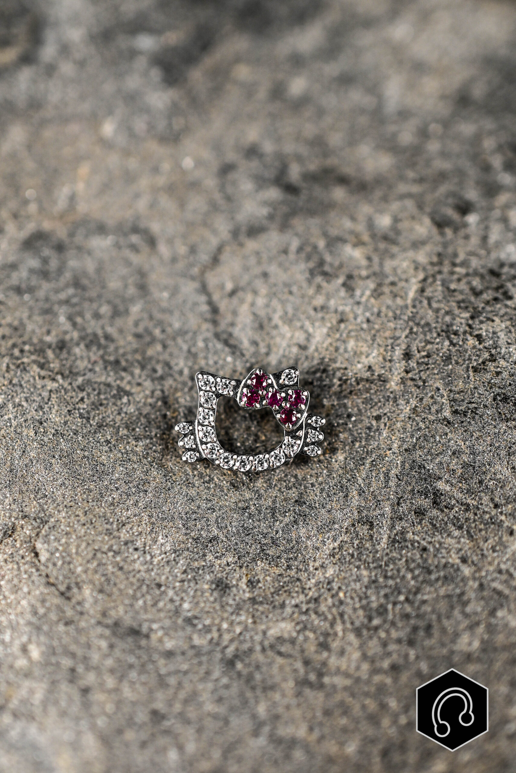 Labret Titane Silver Kitty Sparkle