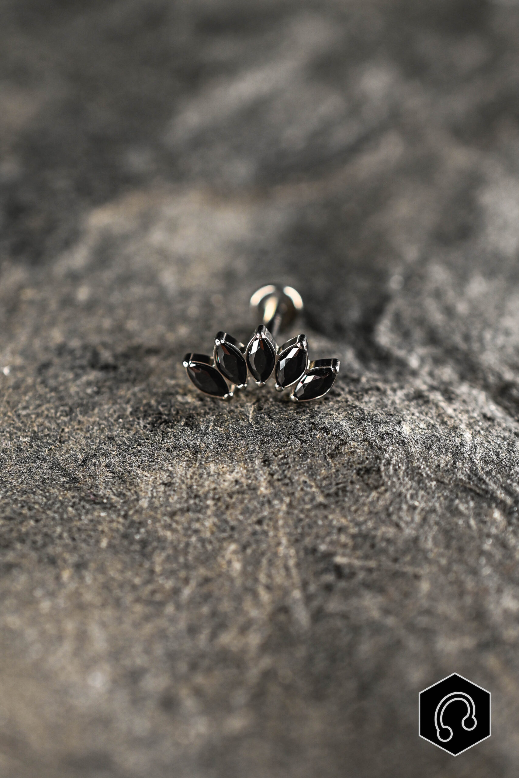 Labret titane black Velvet Crown