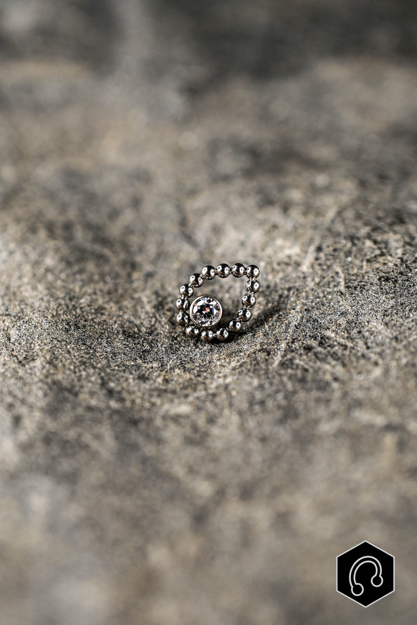 Labret Titane Argenté Larme d'Aurora