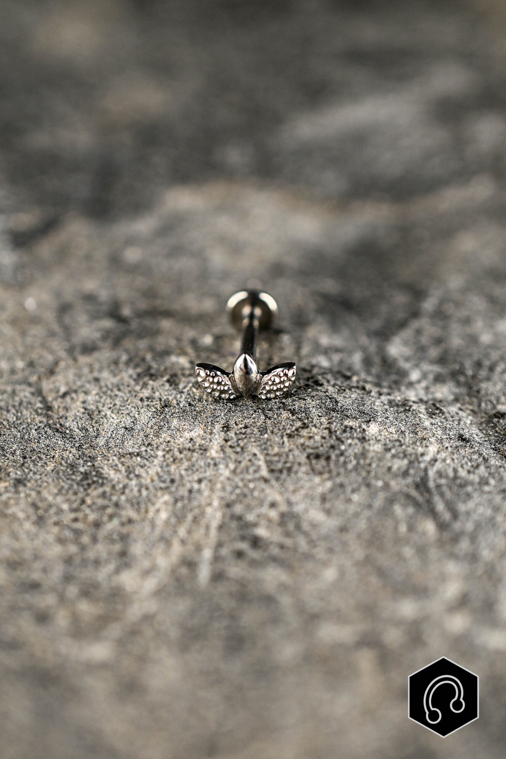 Labret Titane Argenté Martel