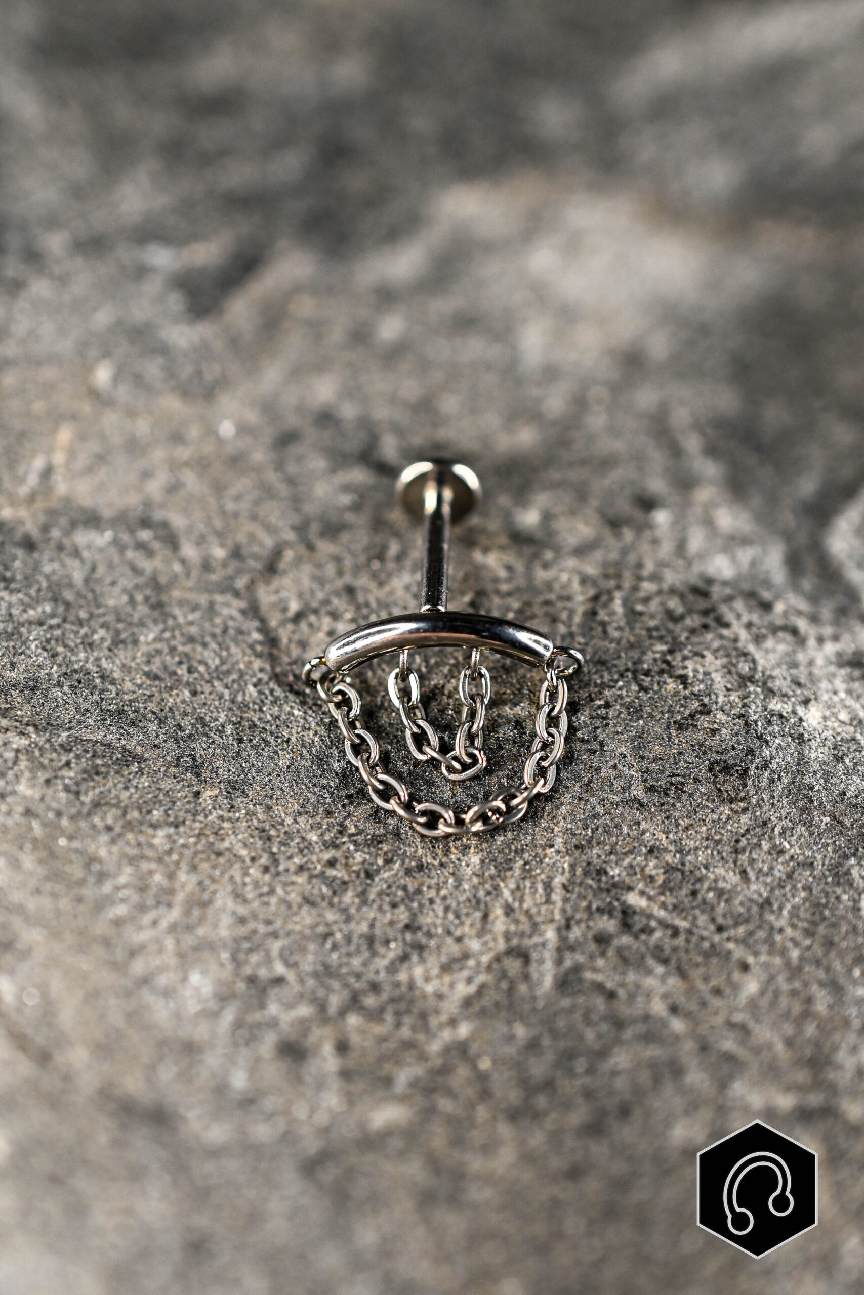 Labret Titane Argenté Glow Chain