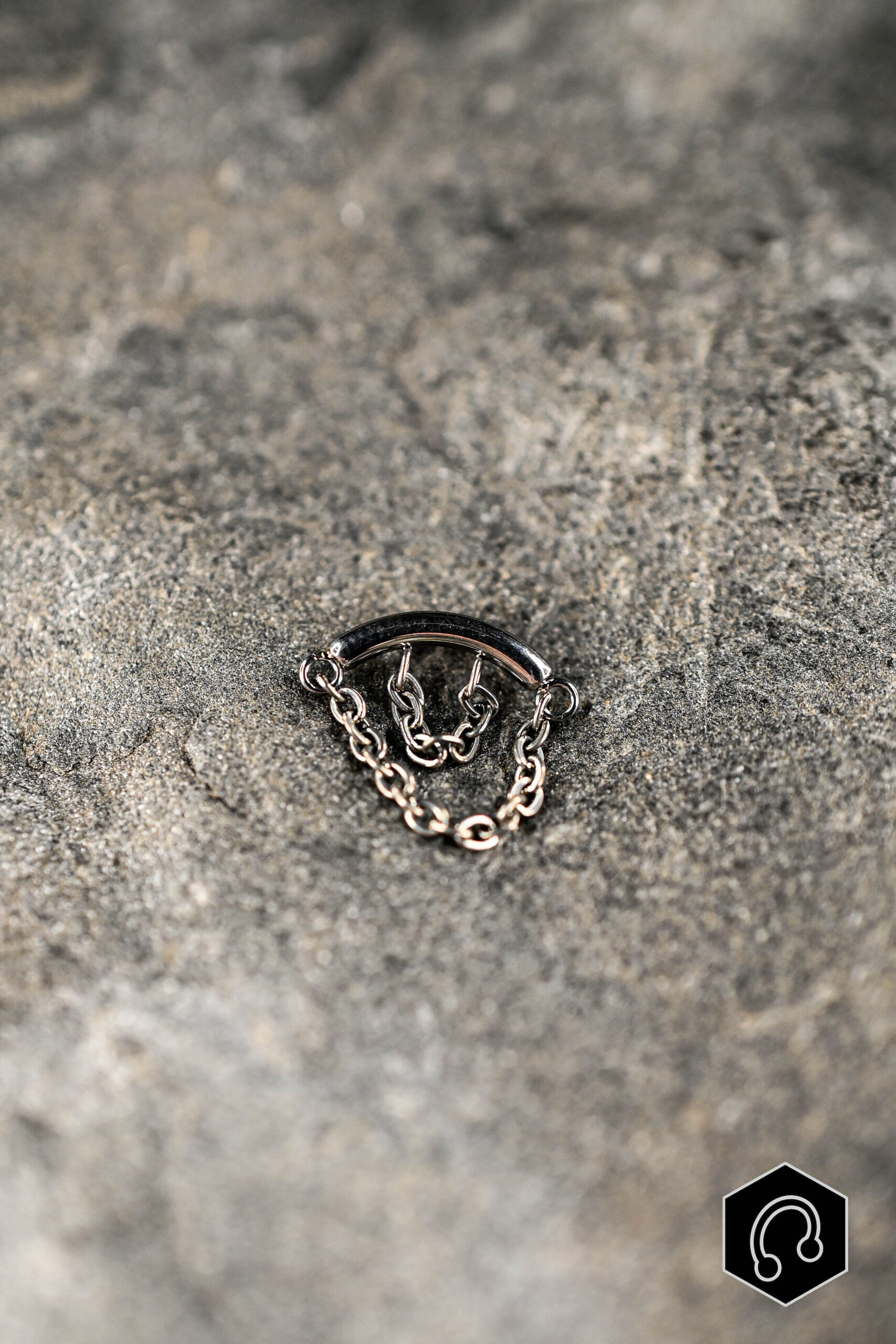 Labret Titane Argenté Glow Chain