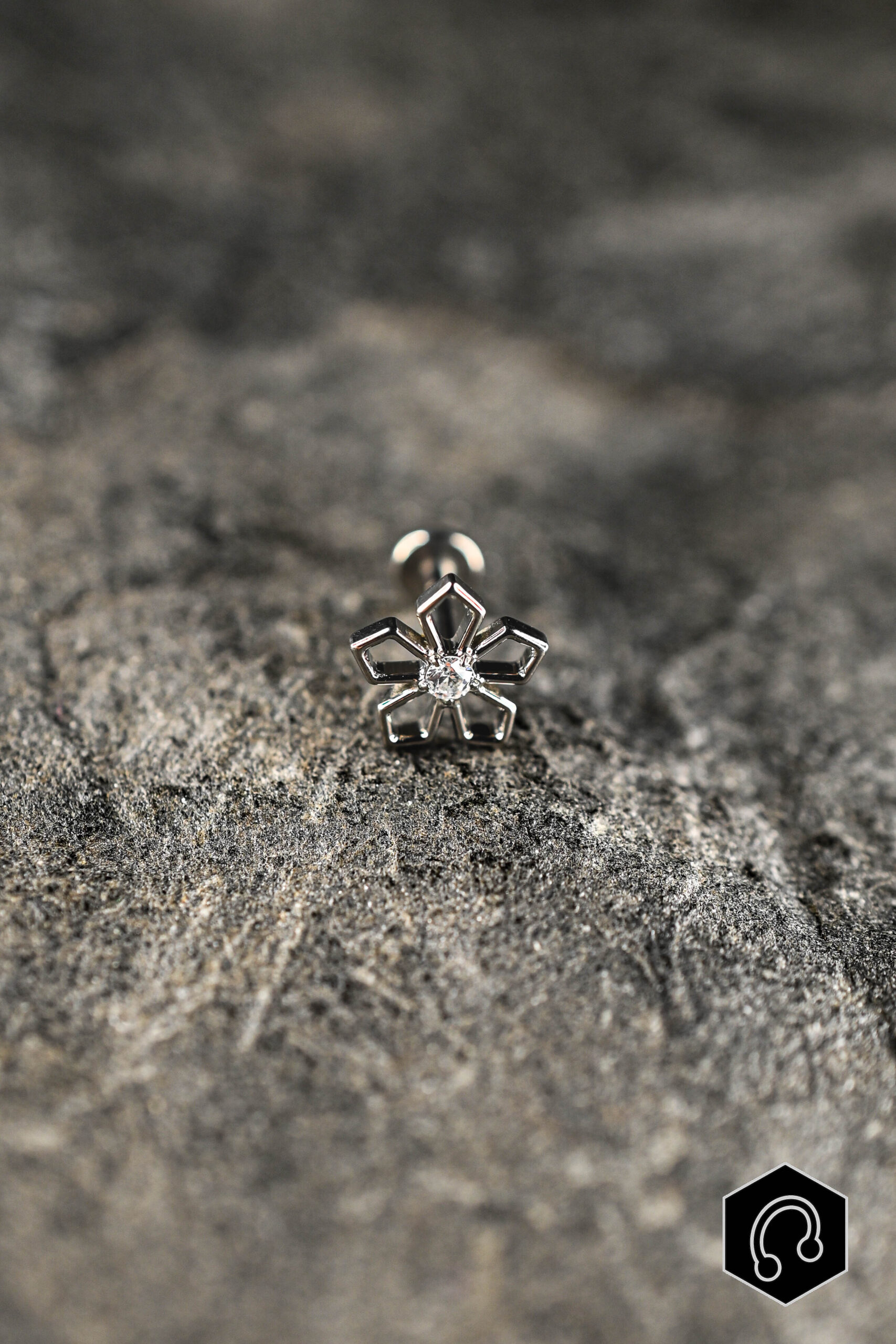 Labret Titane Argenté FlowerBloom