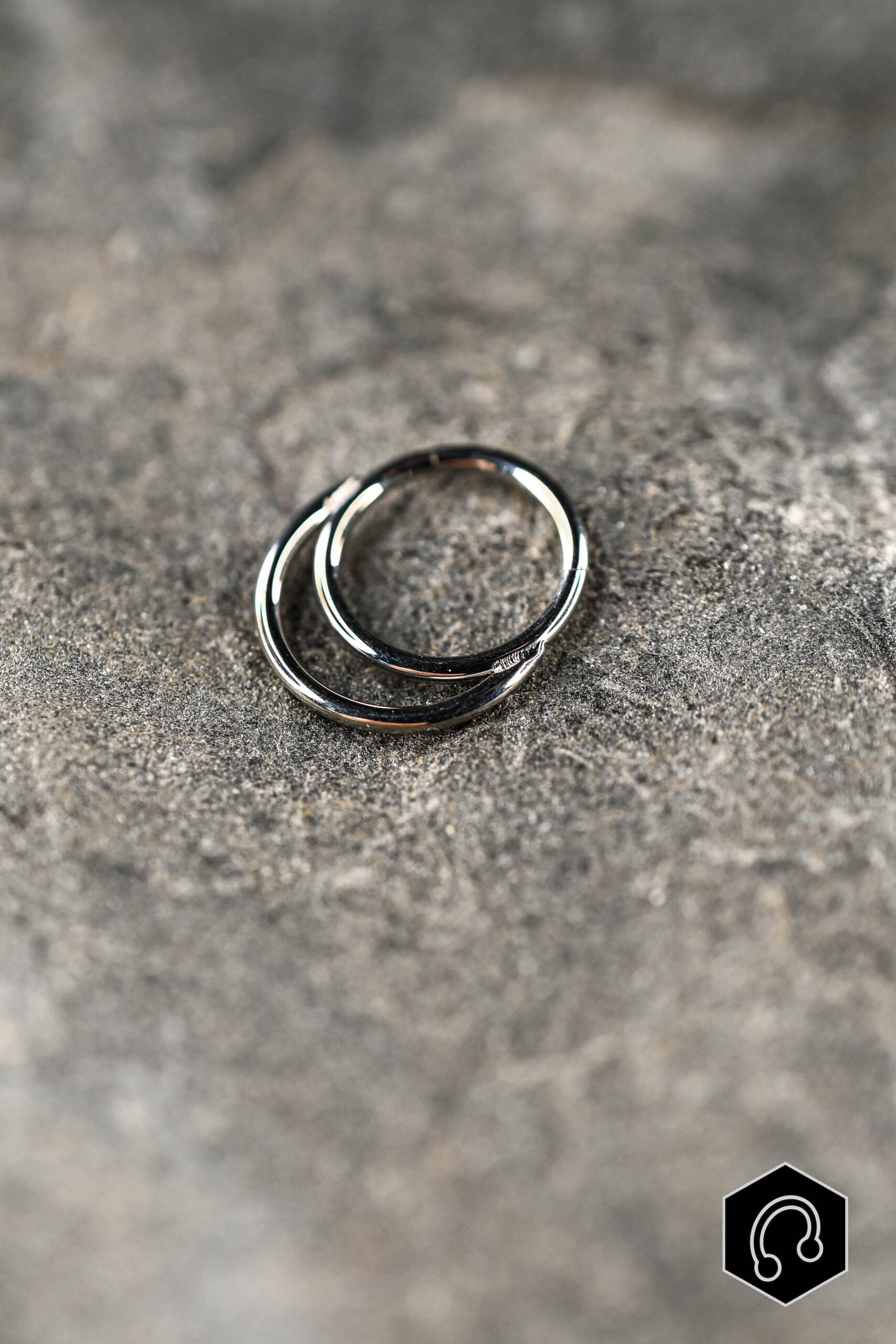 Anneau Clicker Argenté Twin Loop